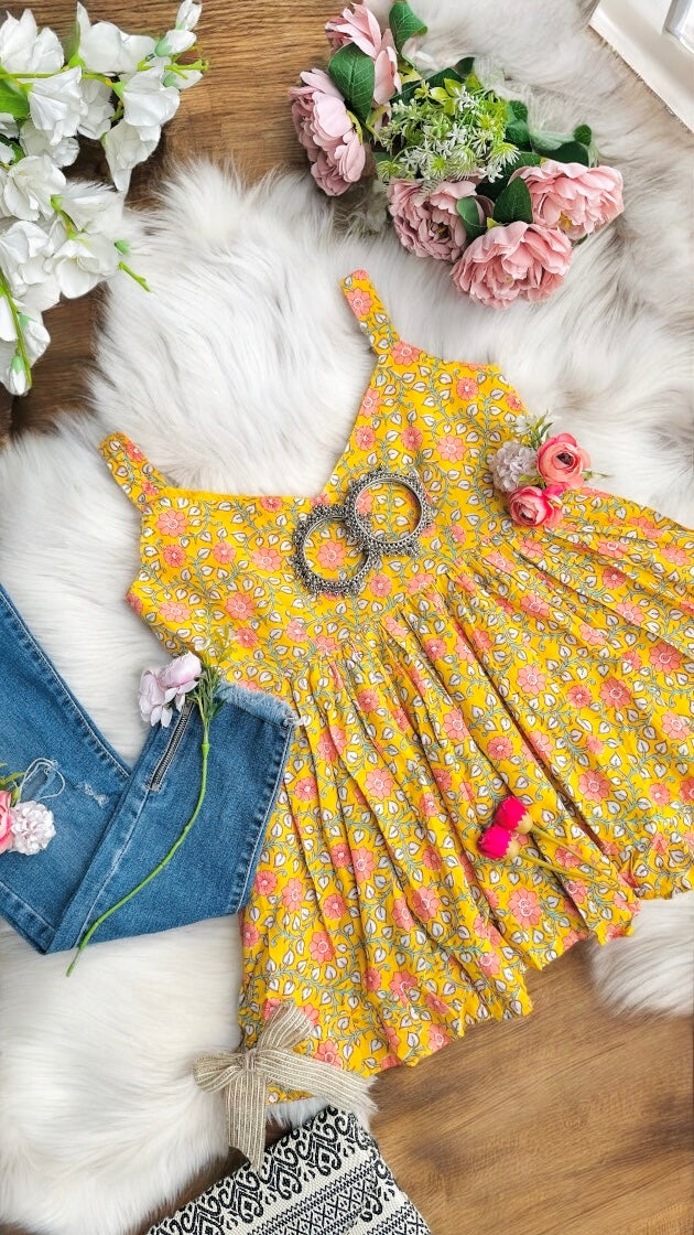 Mulmul Bliss Floral Peplum Top
