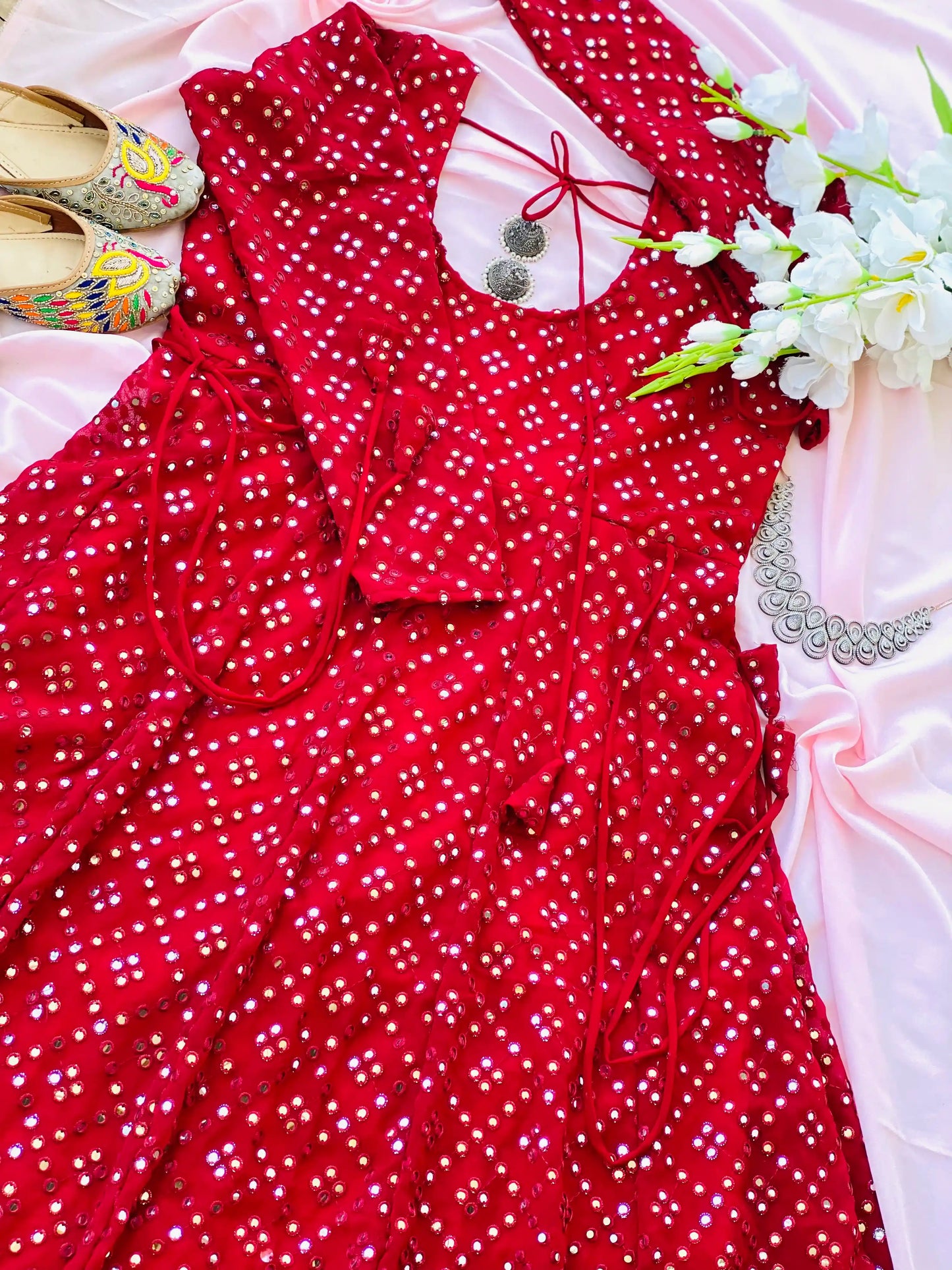 Rosewood Maroon Gulnaz Embroidered Anarkali