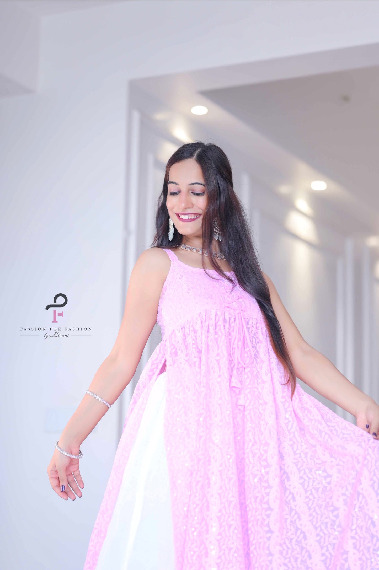 Blush Pink Dori Gulnaz Embroidered Kurta