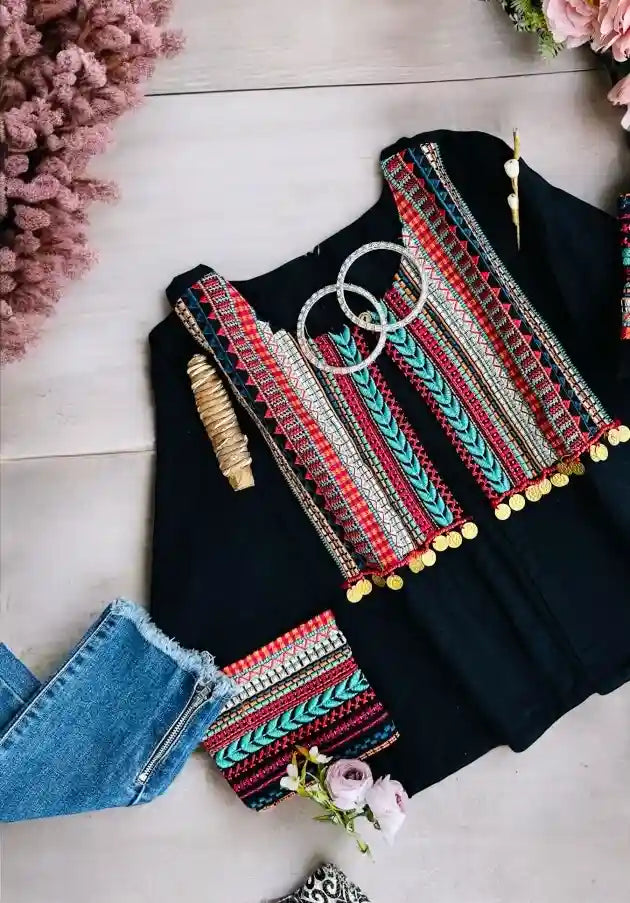 Black Jaipuri Embroidered Jacket