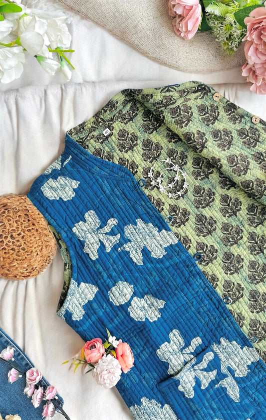Blue Floral Jaipuri Jacket