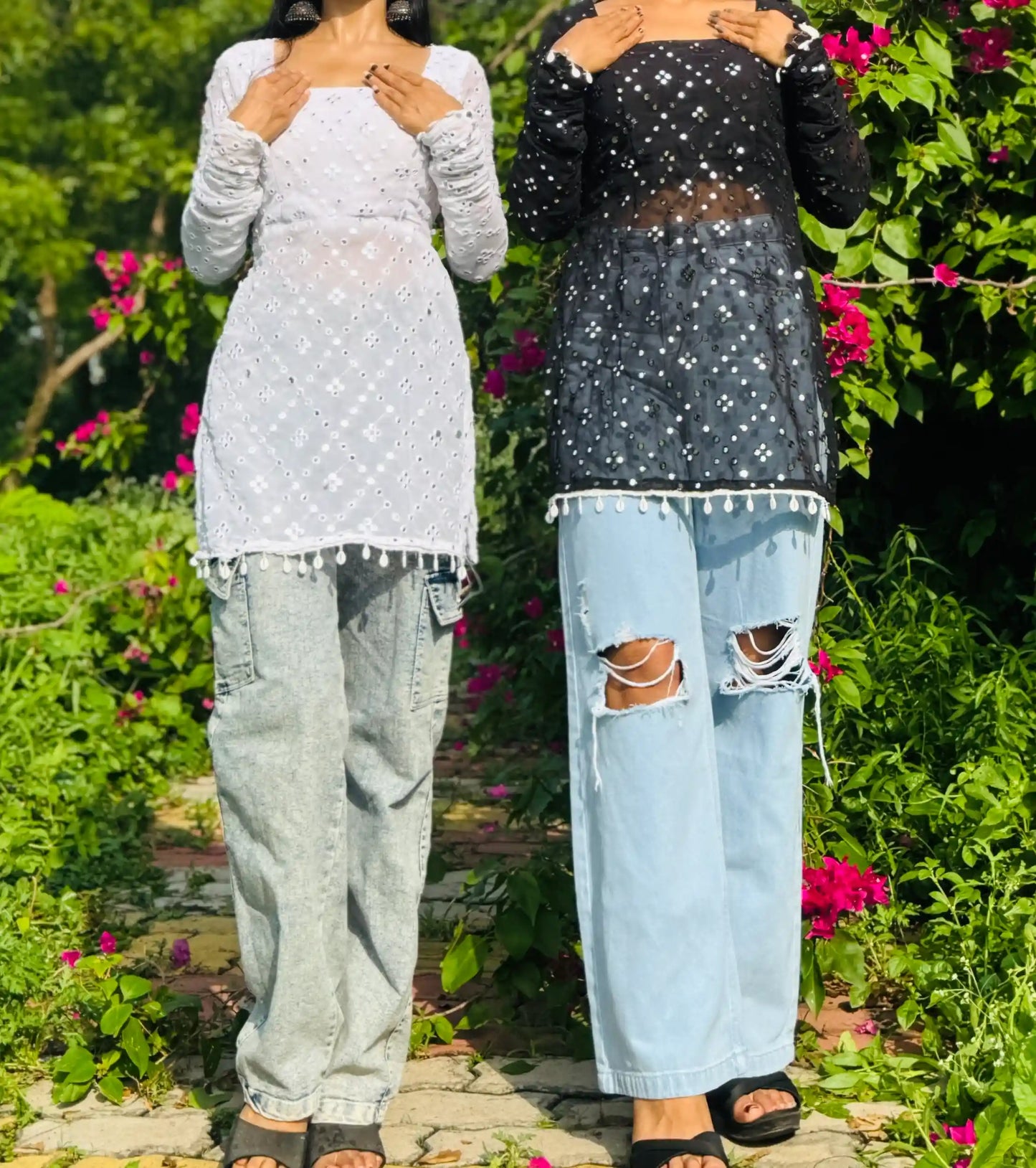 White Mirror Gulnaz Dori Kurta - Passion for Fashion by Shivani