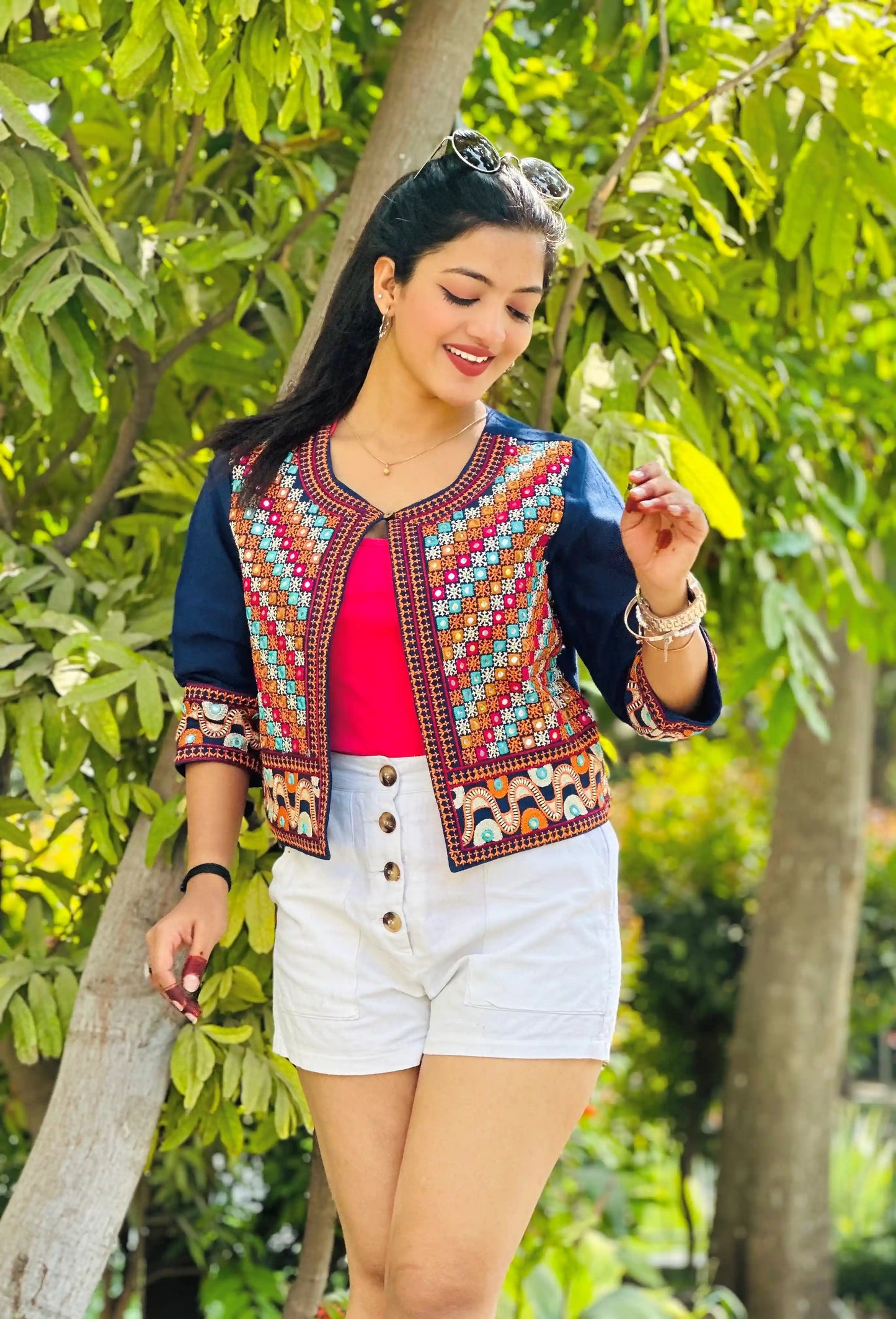 Rich Blue Embroidered Jacket