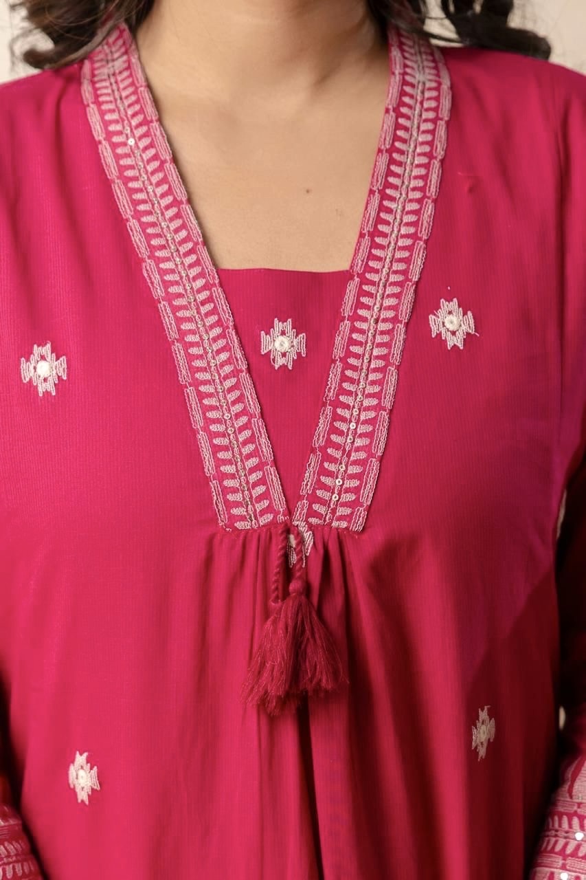 Pink Embroidered Meher Suit Set