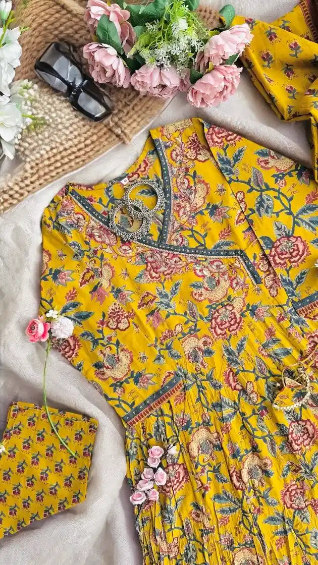 Mustard Angrakha Meher Suit Set