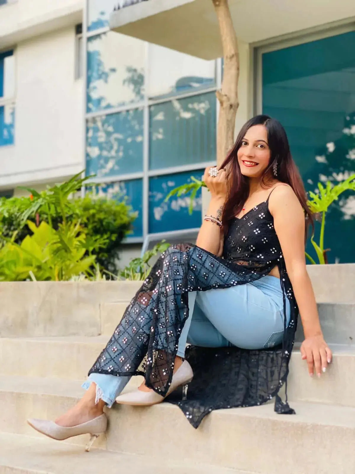 Swati's Twilight Black Gulnaz Kurta