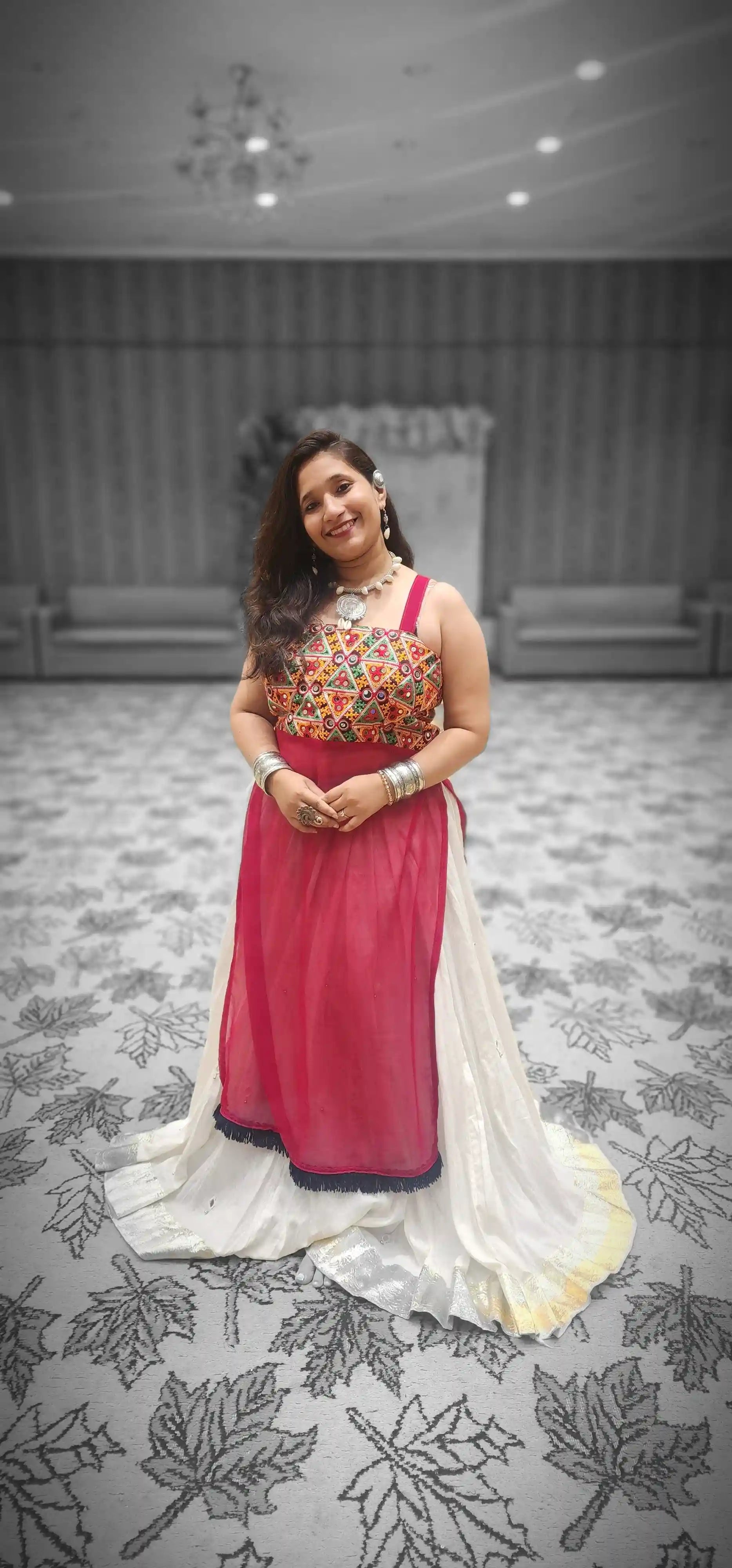 Gamti Red Gulnaz Embroidered Twirl Kurta - Passion for Fashion by Shivani