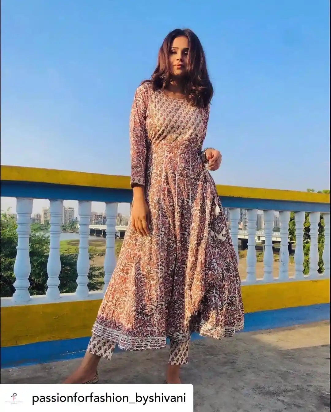 Jaipuri Meher Anarkali Suit Set