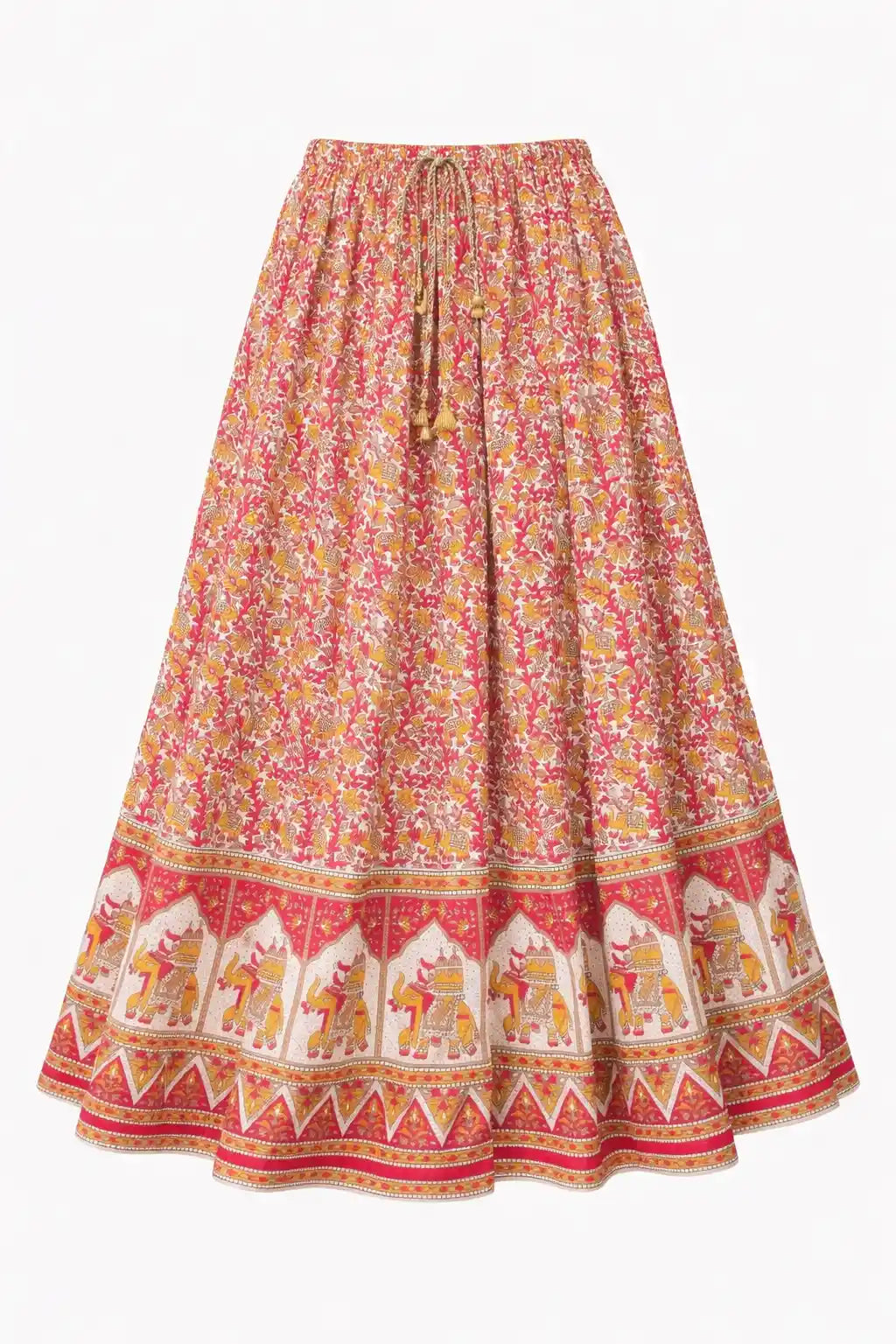Mustard Elephant Jaipuri Twirl Skirt
