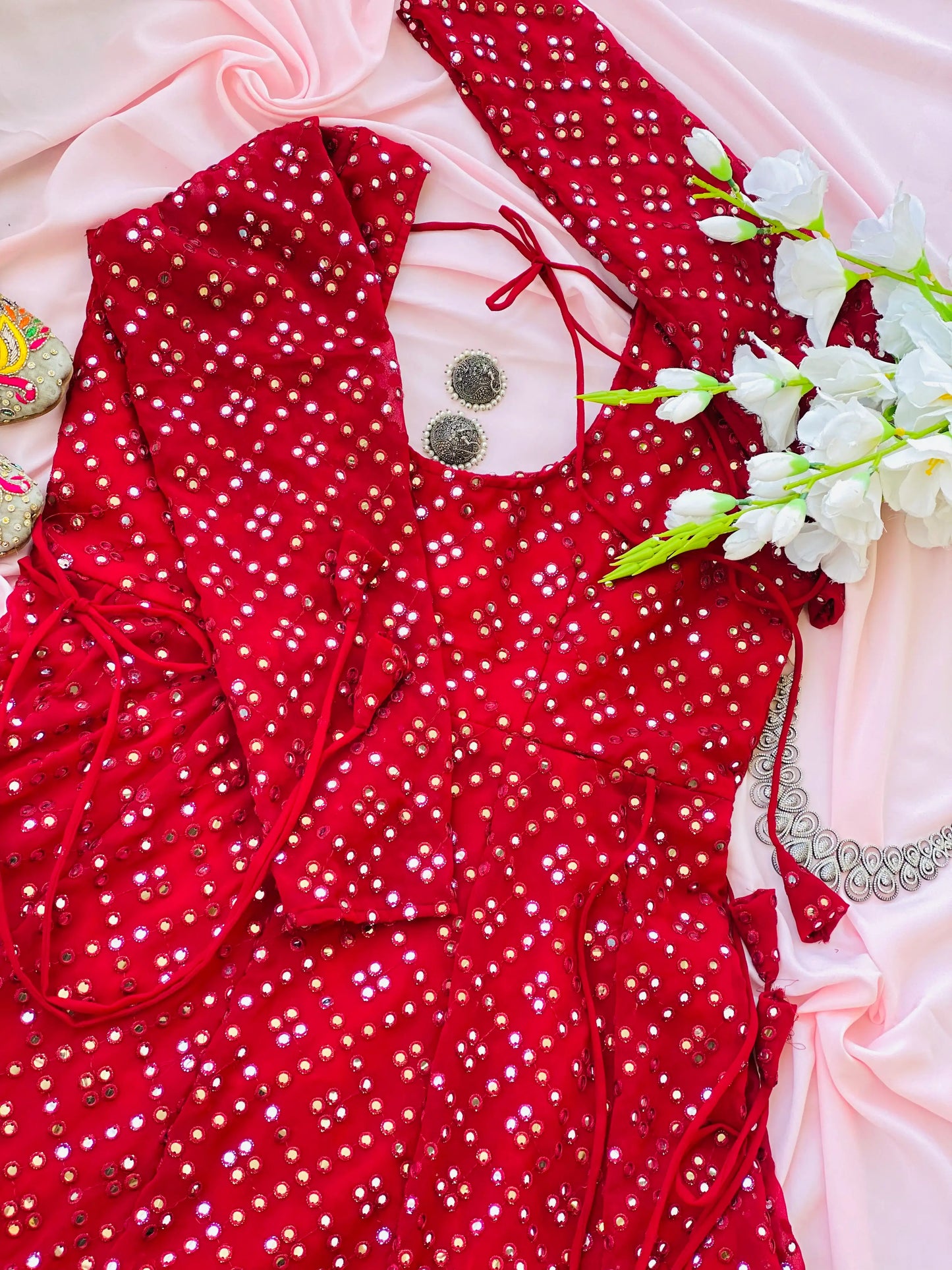 Rosewood Maroon Gulnaz Embroidered Anarkali