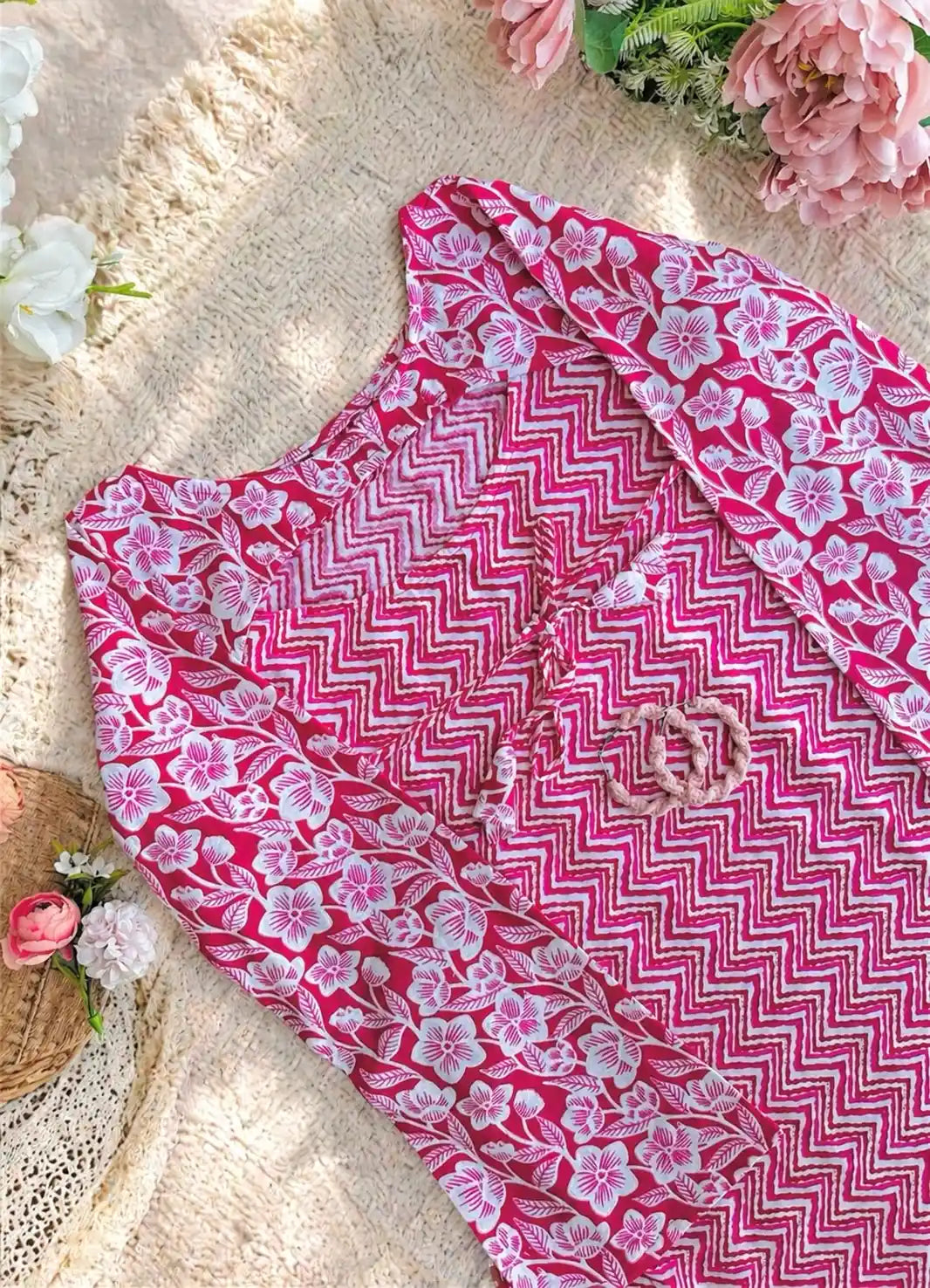Jaipuri Pink Convertible Kurti