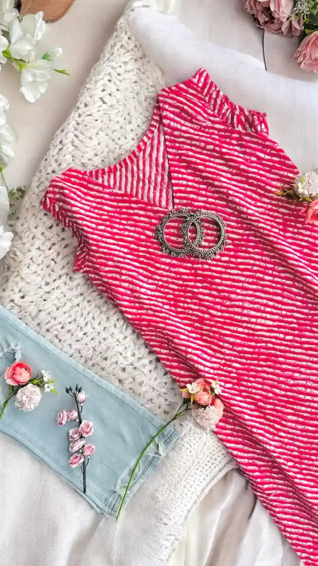 Ruby Bloom Lehriya Kurta
