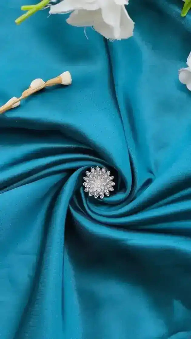 Turquoise Satin Fabric Cut - Passion for Fashion by Shivani