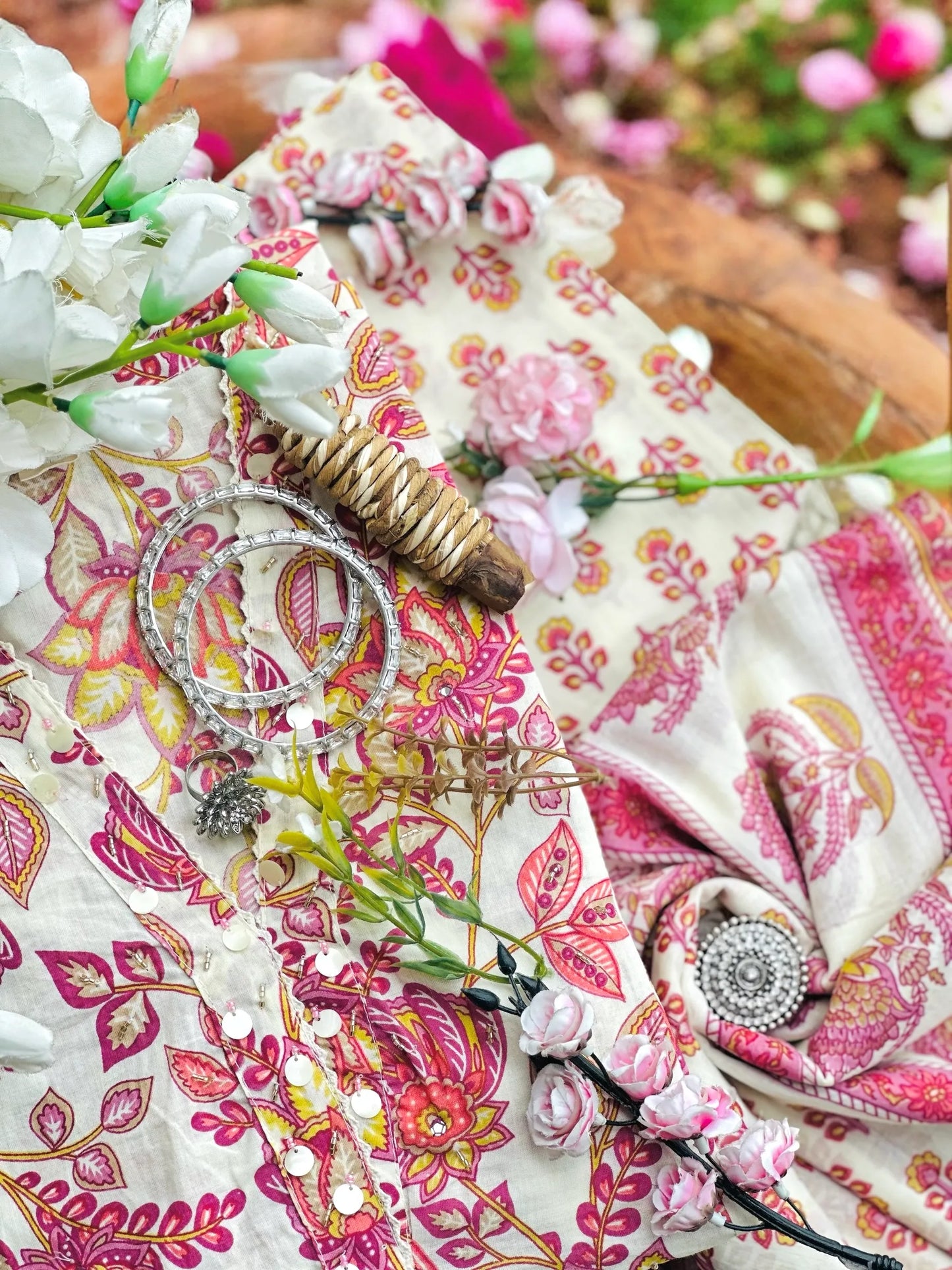 Kalamkari Meher MulMul Suit Set