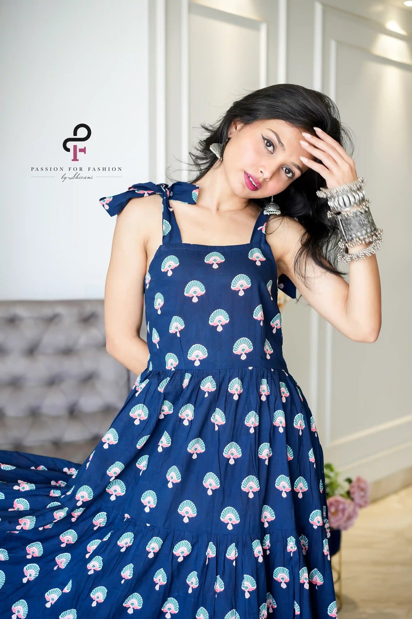 Swedish Blue Mulmul Twirl Dress