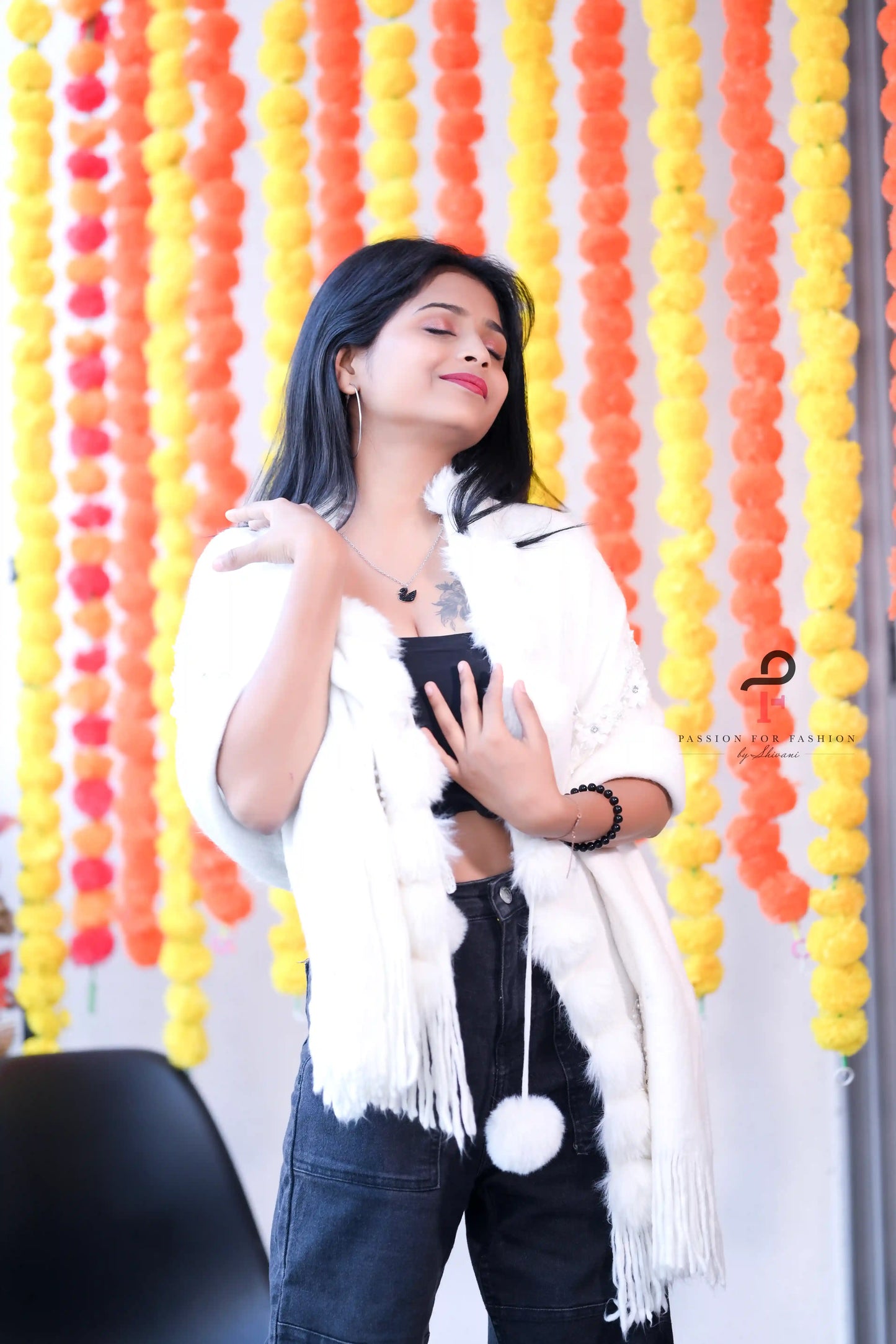 Soft White Fur Winter Cape - Passion for Fashion by Shivani