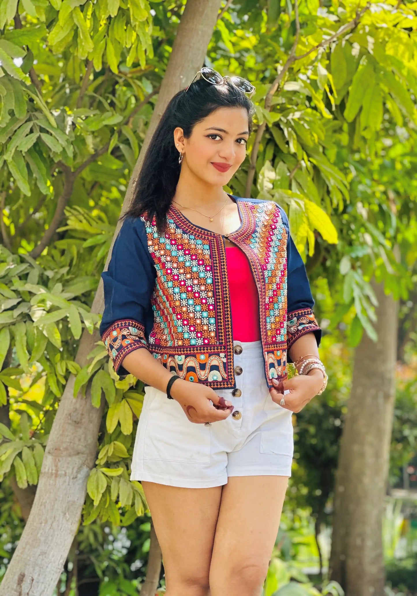 Rich Blue Embroidered Jacket