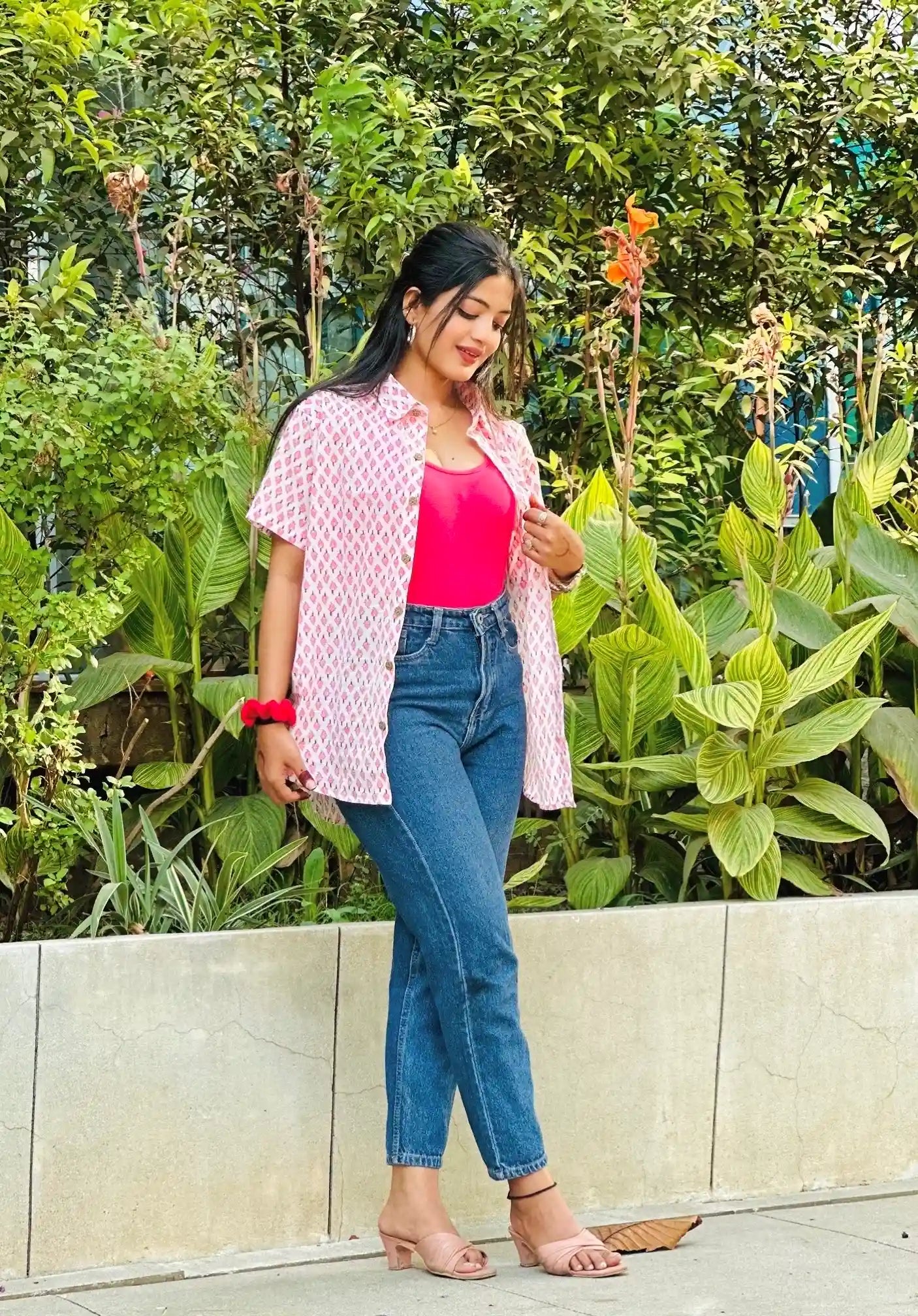 Pink Block Jaipuri Shirt