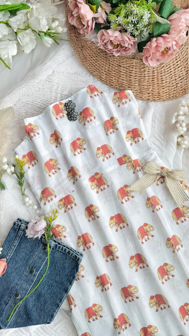 Milky White Rangriti Budget Kurta