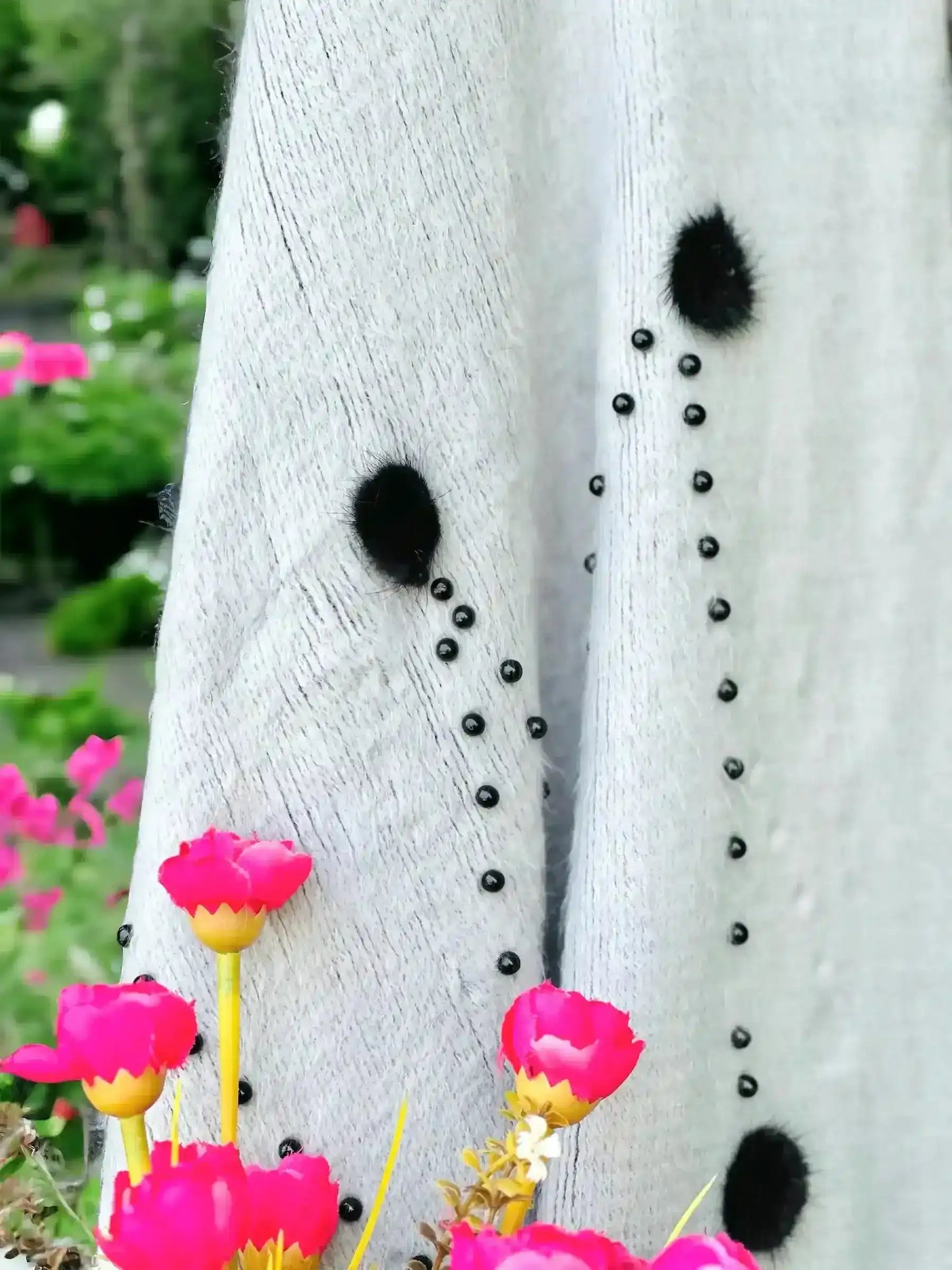 Soft Grey Fur Winter Cape - Passion for Fashion by Shivani