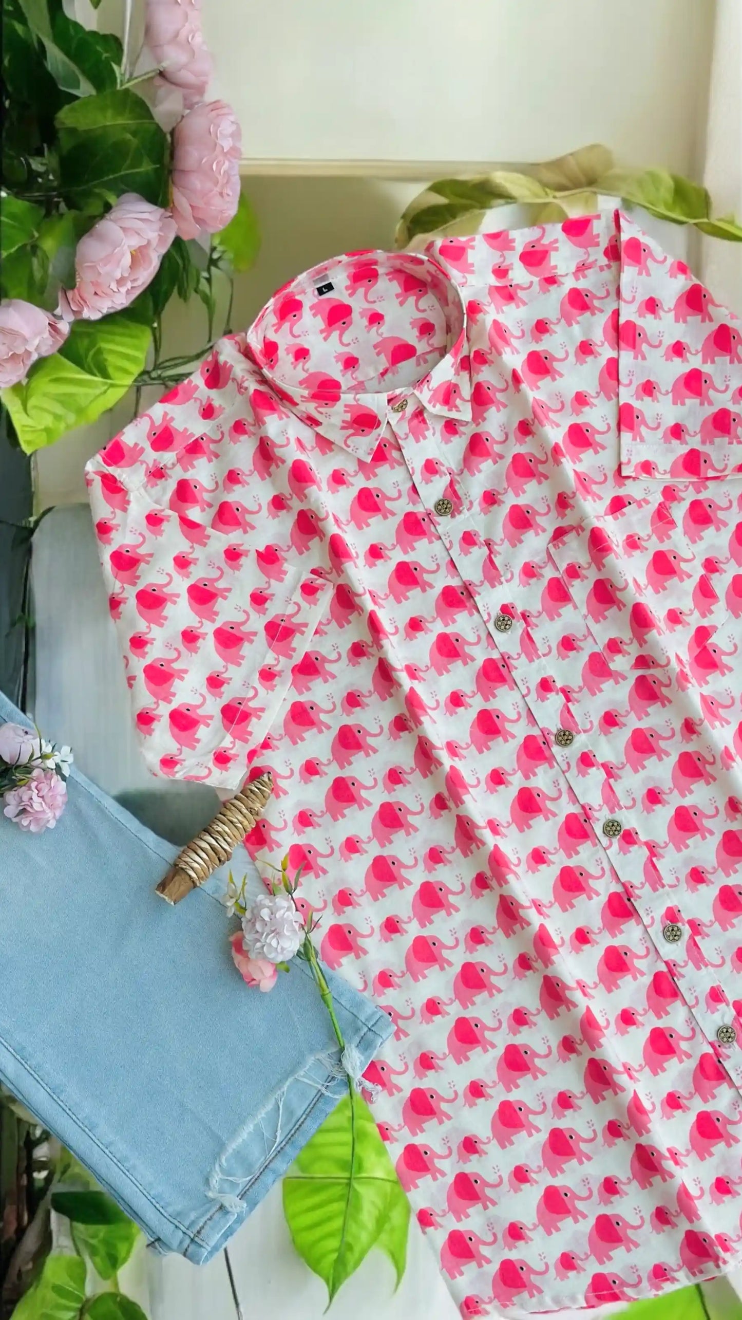 Cute Elephant Jaipuri Shirt