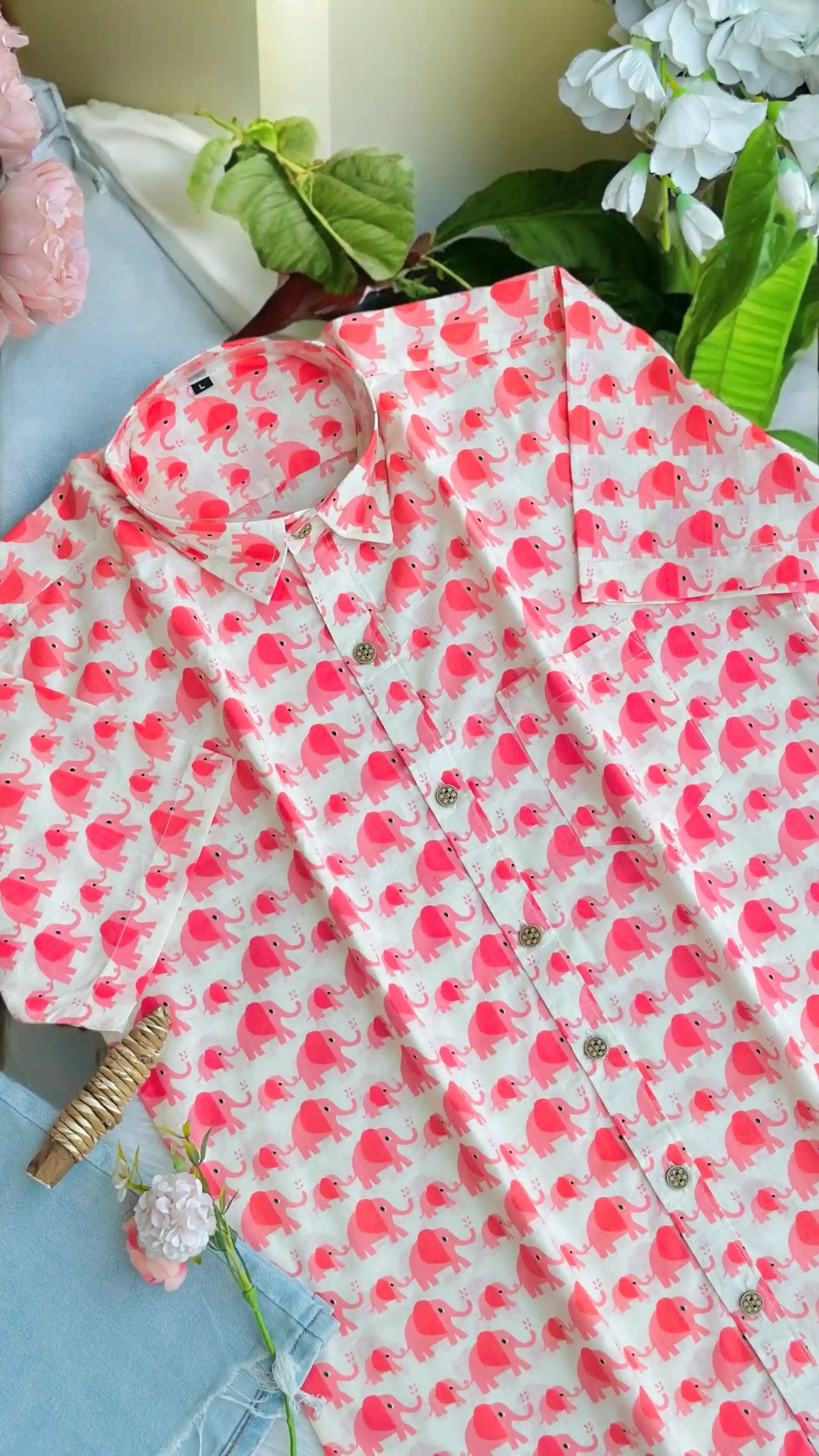 Cute Elephant Jaipuri Shirt