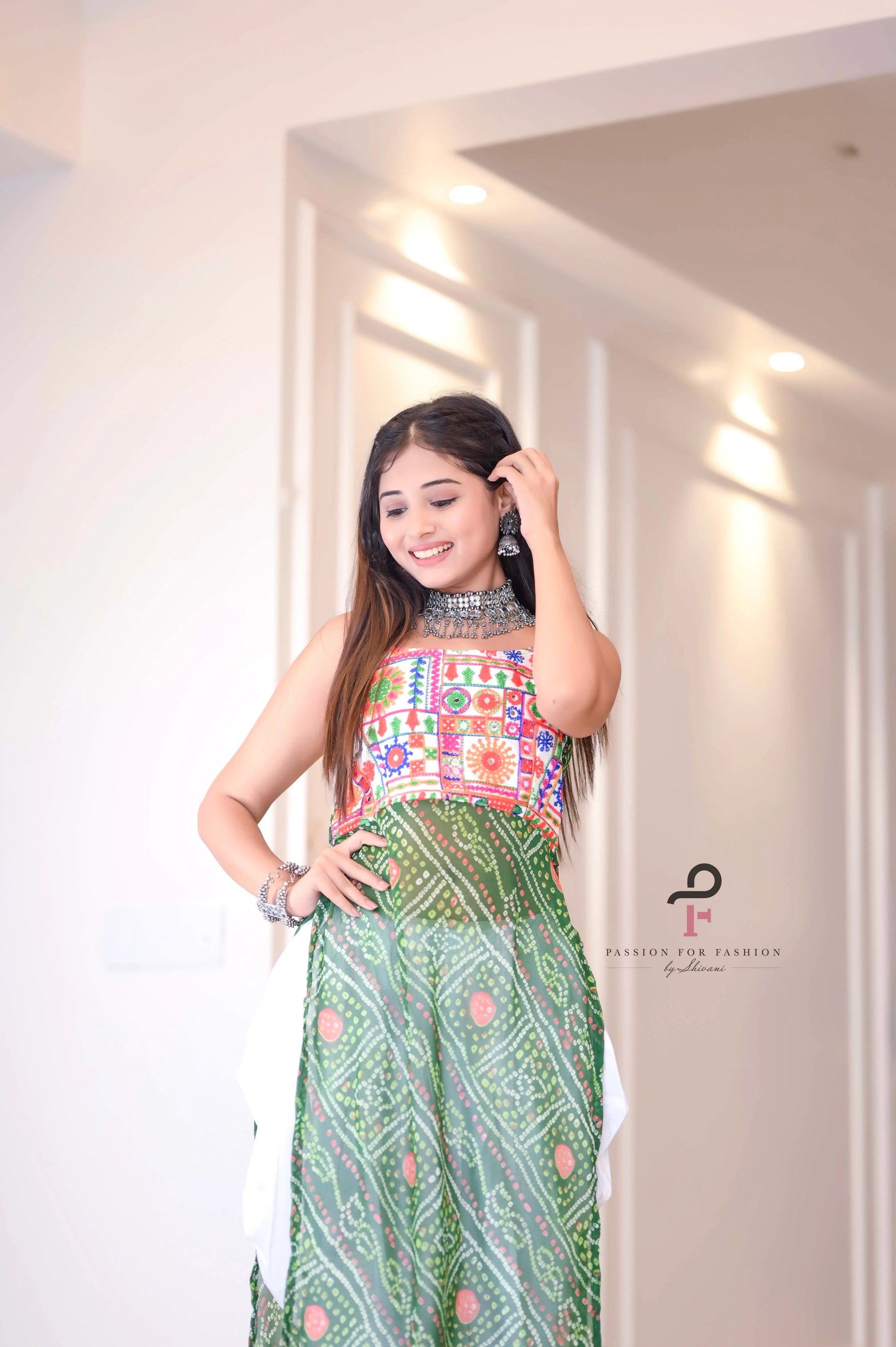 Gamti Green Gulnaz Embroidered Kurta - Passion for Fashion by Shivani