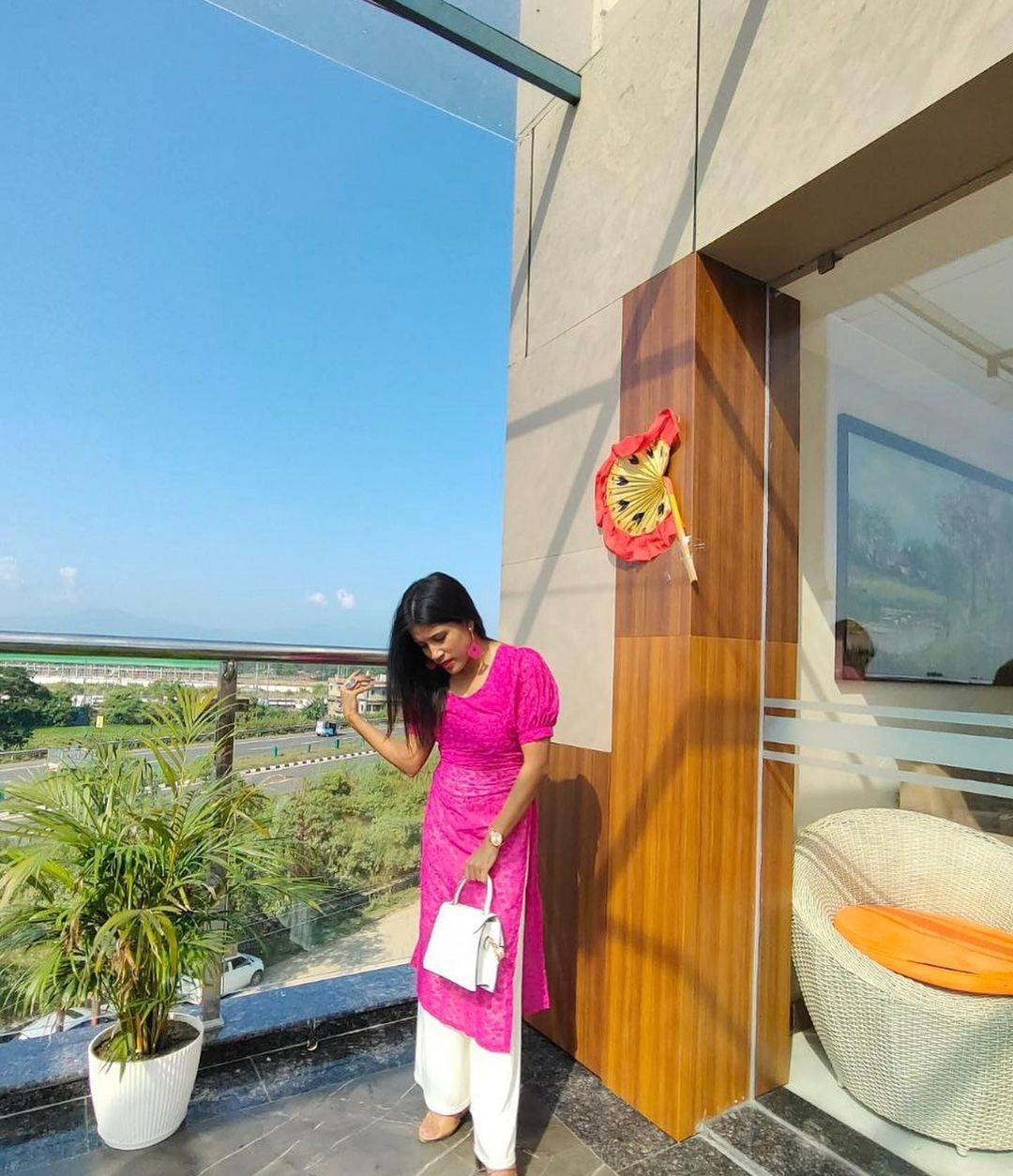 Mahima's Hot Pink Gulnaz Kurta