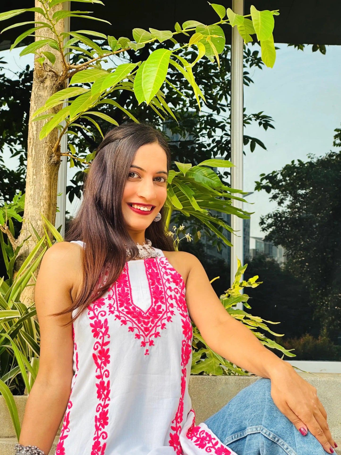 Whimsical White Aliya Noor Slit Kurta