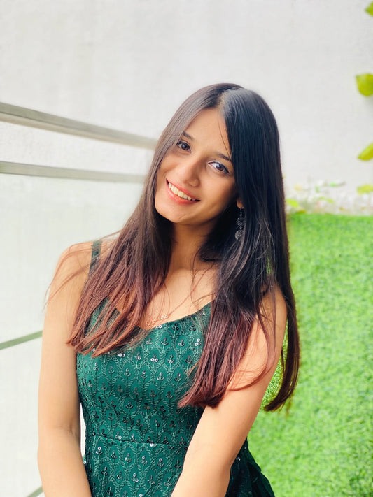 Mahima's Emerald Green Sequence Gulnaz Kurta - Passion for Fashion by Shivani