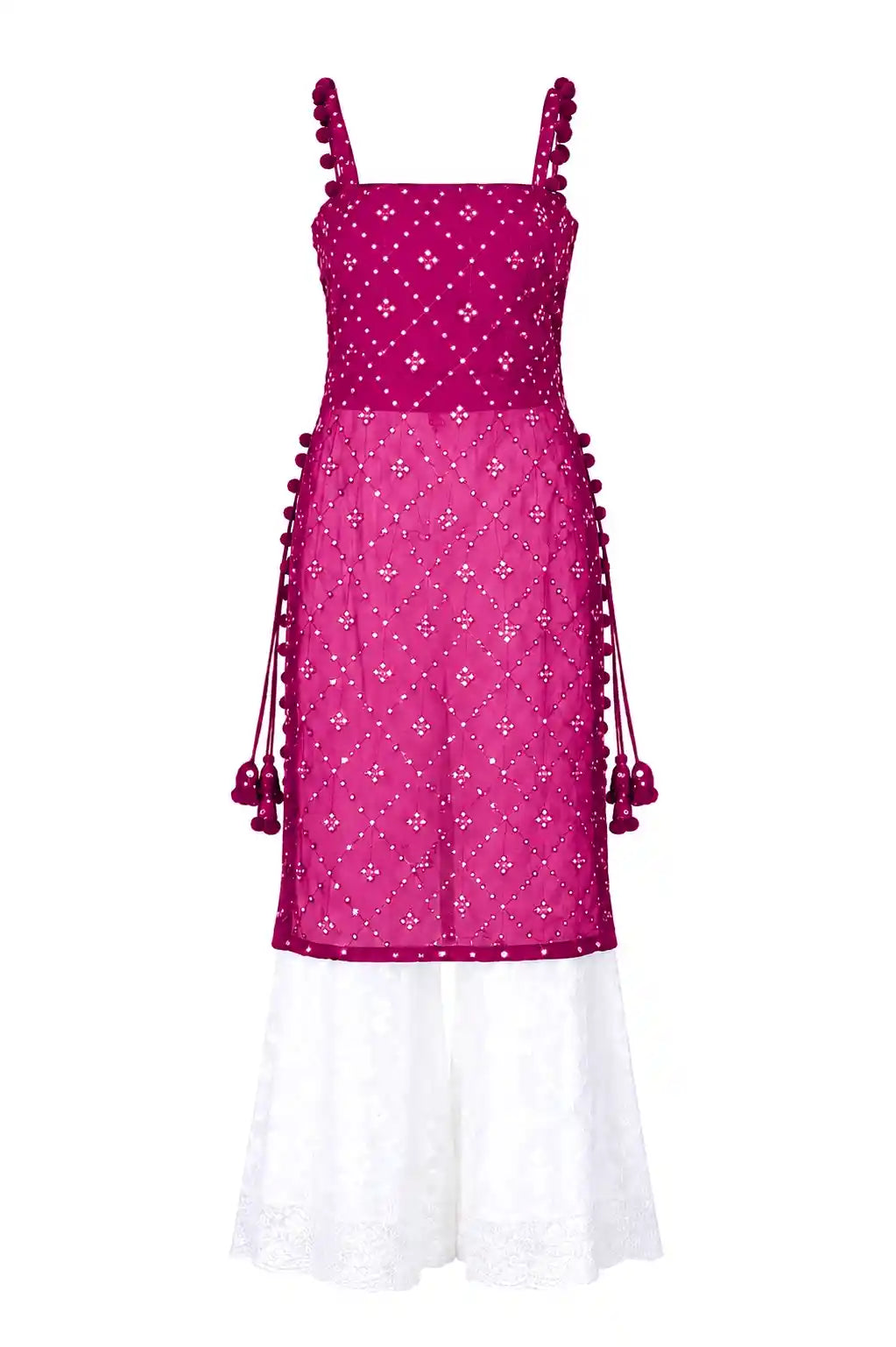 Shimmer Wine Embroidered Gulnaz Kurta