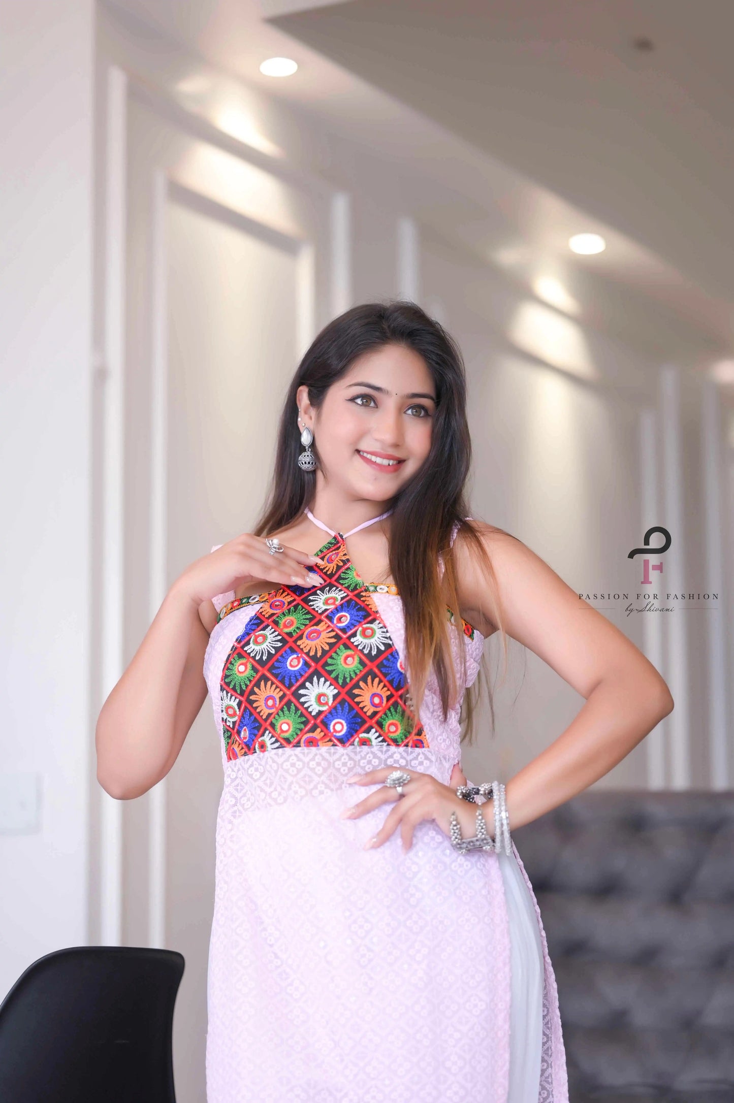 Blossom Pink Embroidered Gulnaz Kurta