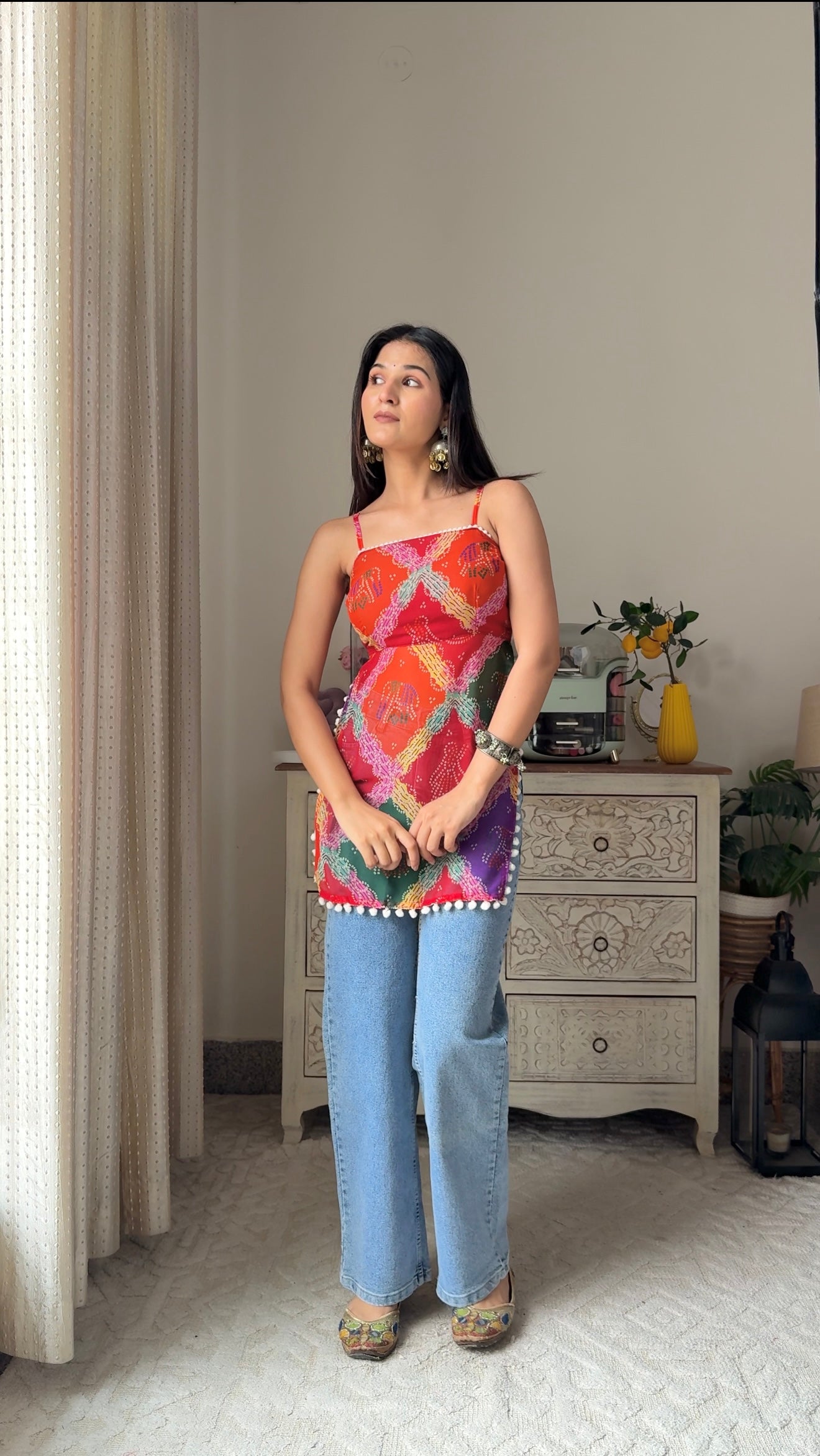 Bandhani Charm Back-Tie Top