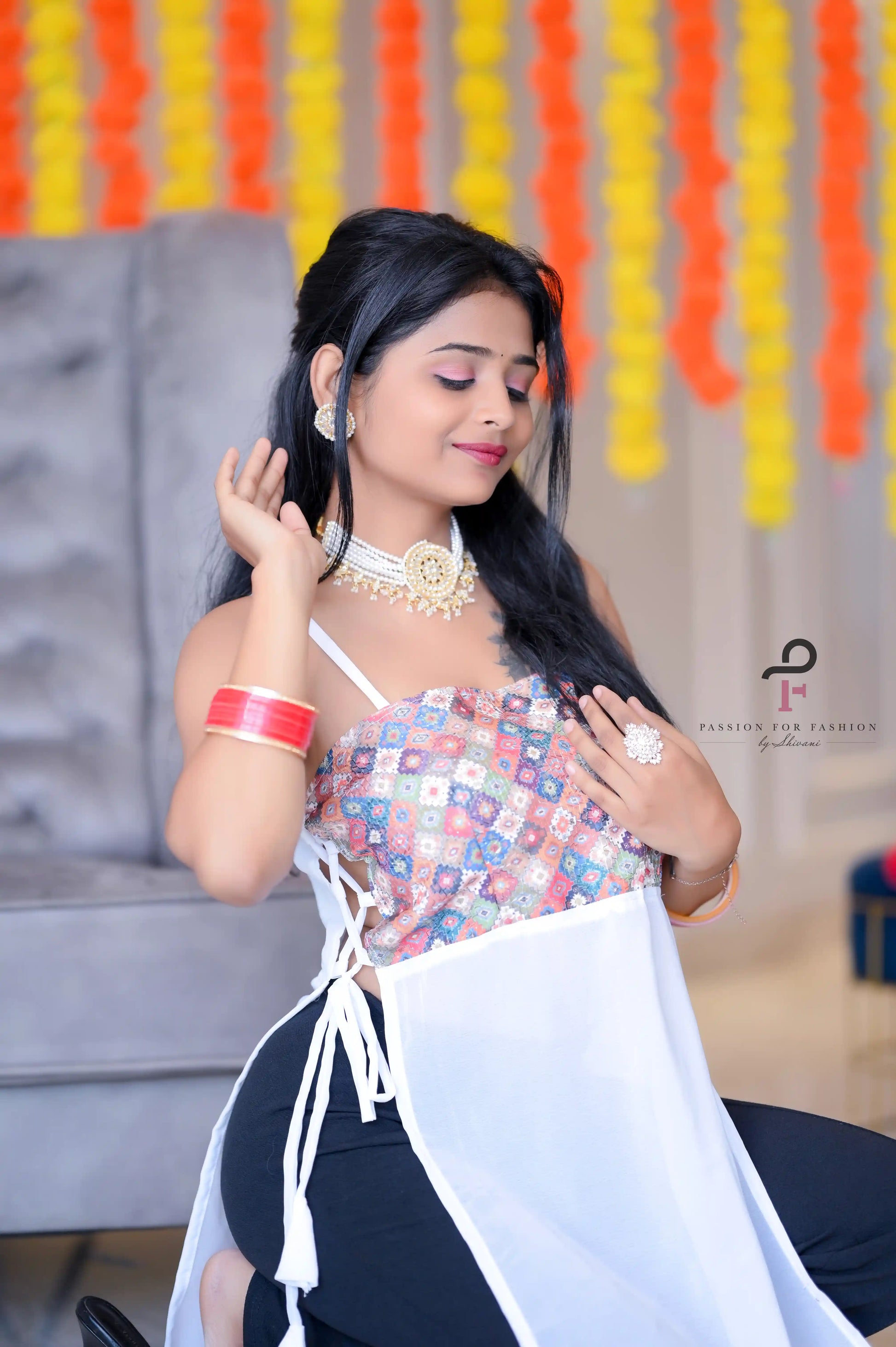 Denim White Dori Gulnaz Kurta - Passion for Fashion by Shivani
