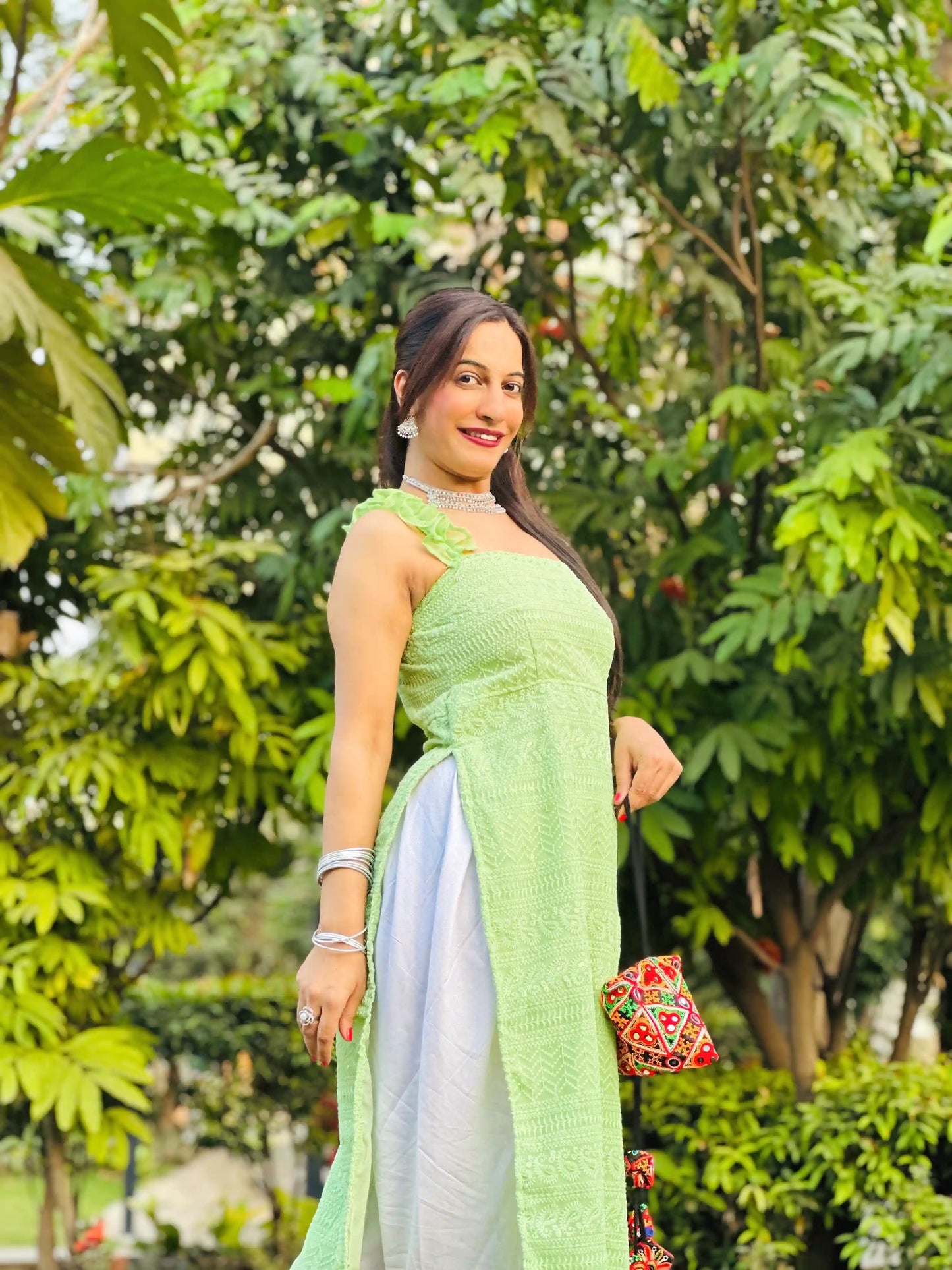 Soft Green Embroidered Gulnaz Kurta