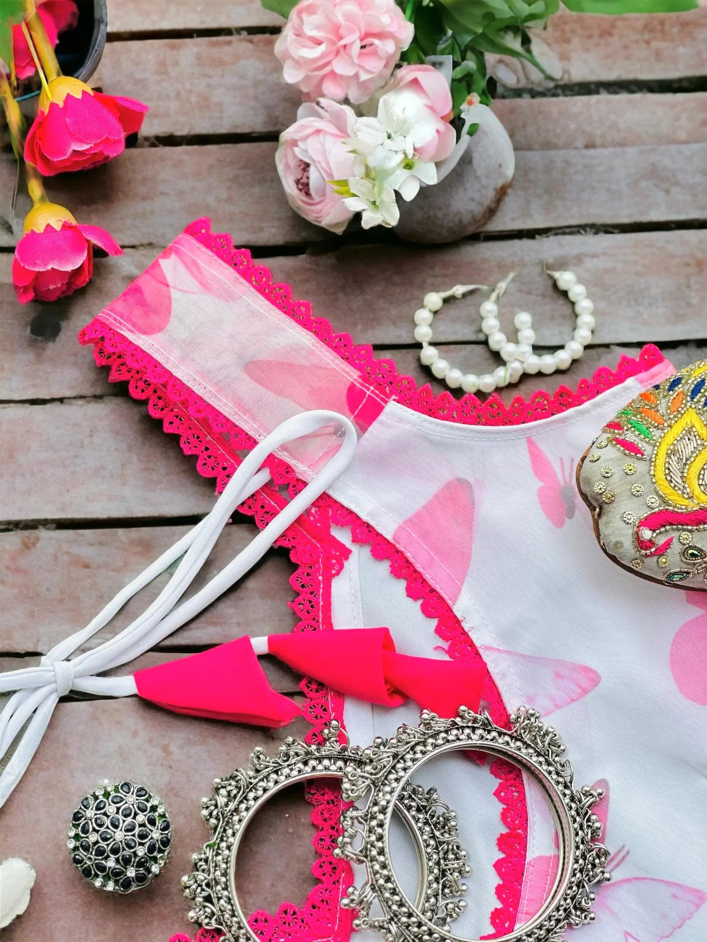 Blush Pink Organza Gulnaz Ensemble - Passion for Fashion by Shivani
