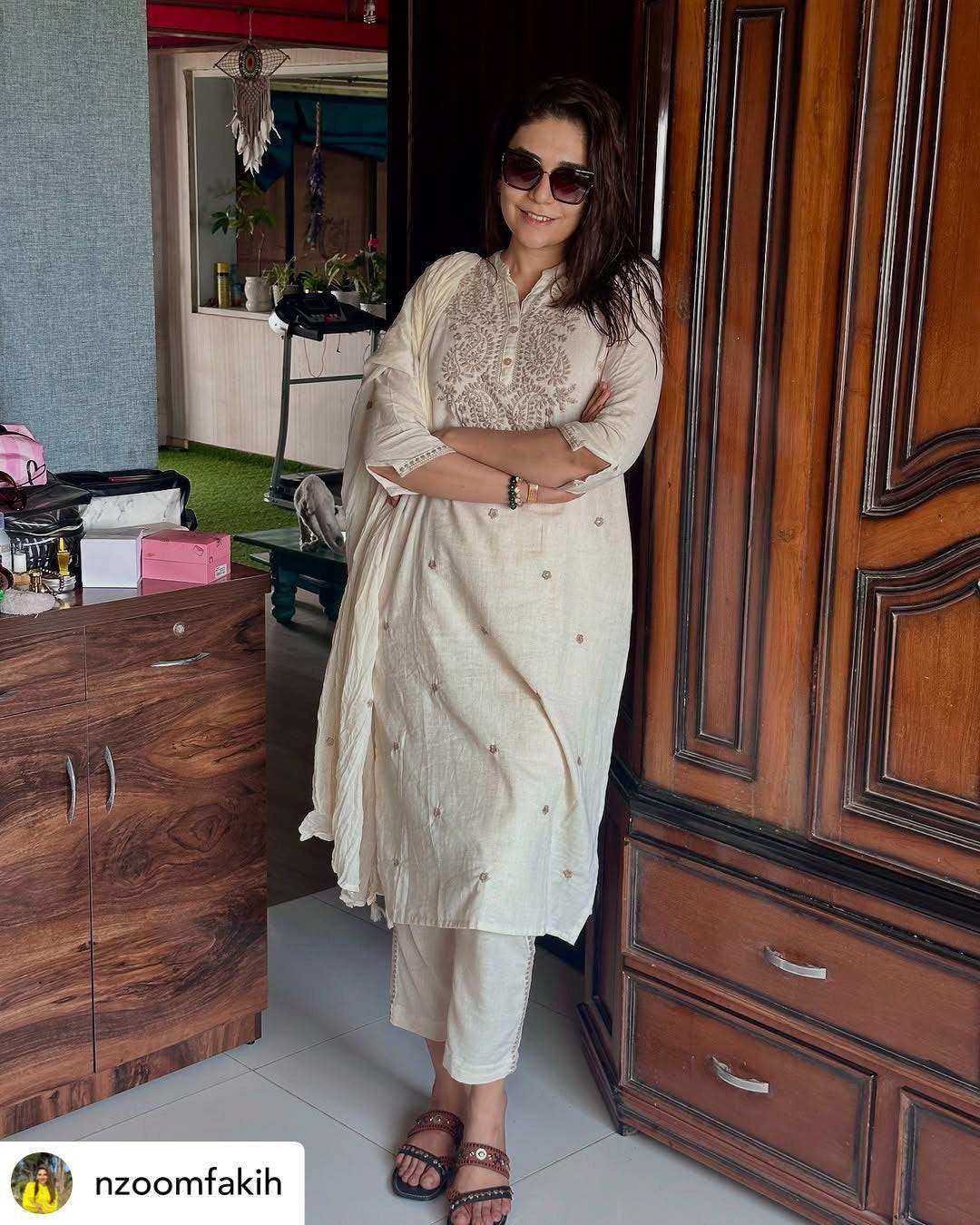 Ivory Embroidered Meher Suit Set - Passion for Fashion by Shivani