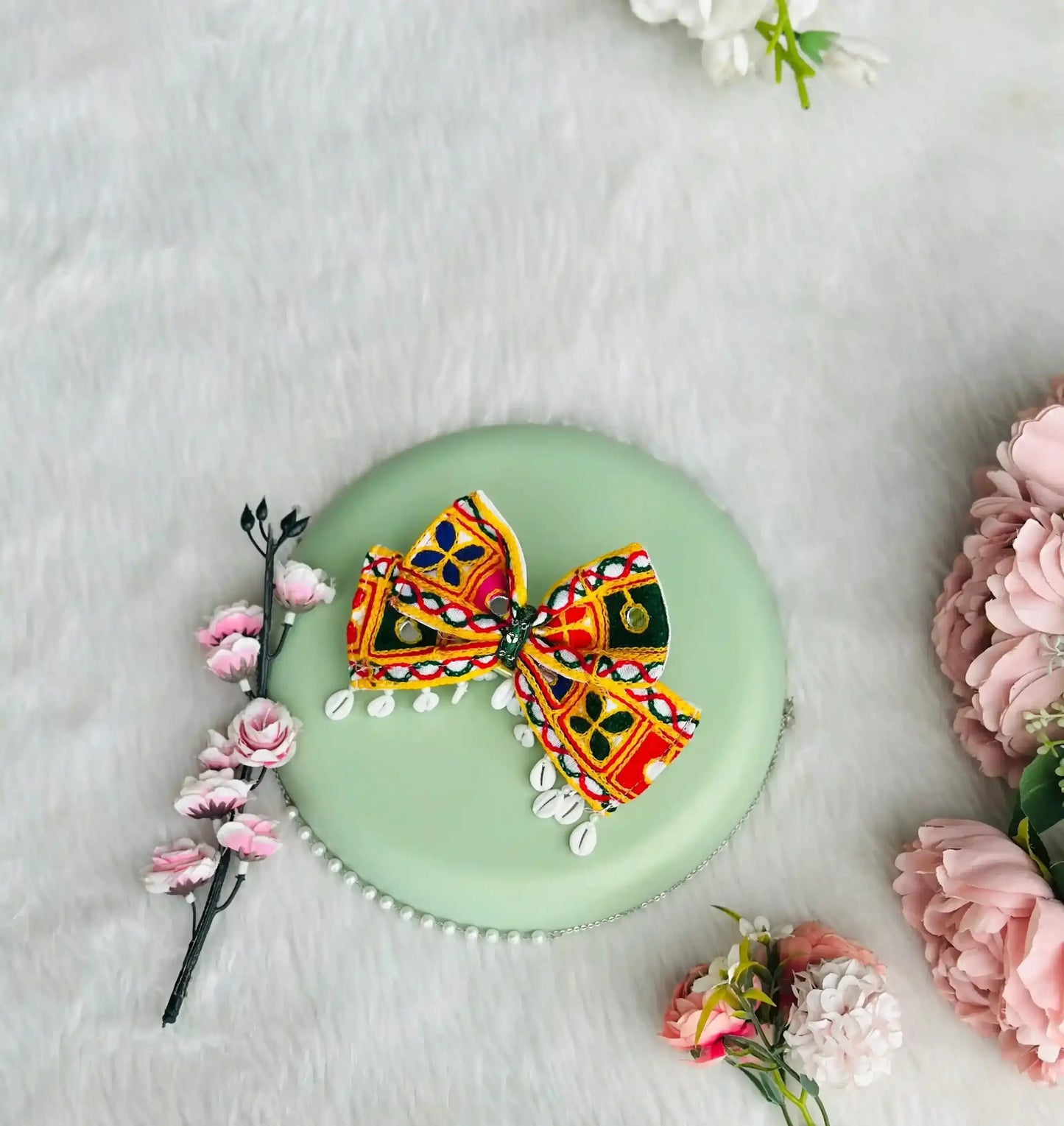 Mustard Block Bow Clip - Passion for Fashion by Shivani