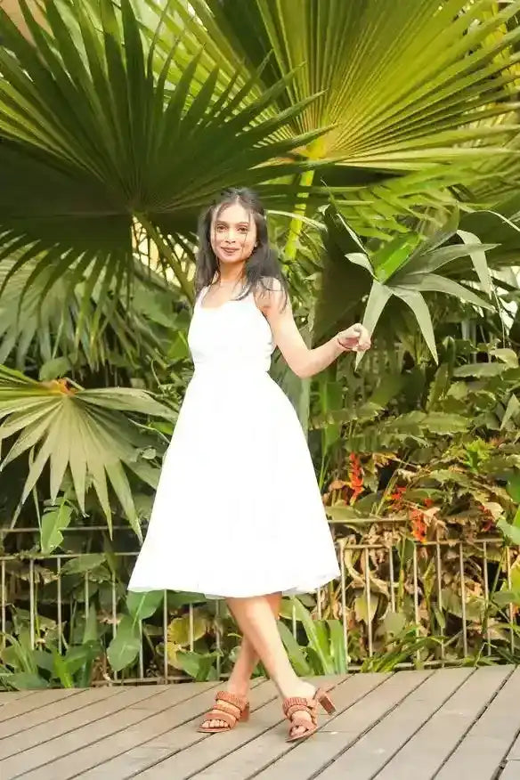Butterfly White Hacoba Twirl Dress - Passion for Fashion by Shivani