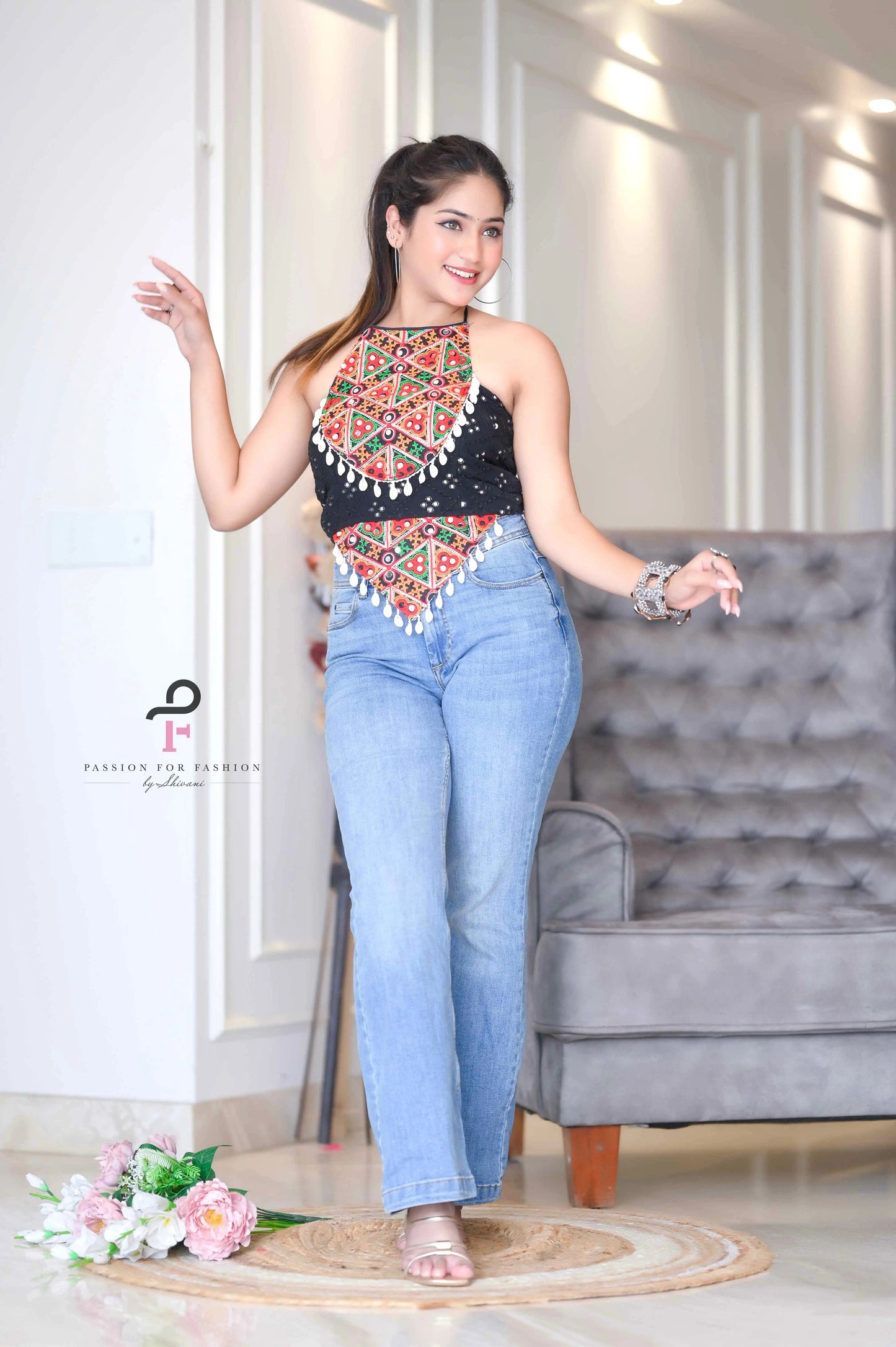 Black Gamti Navratri Denim Fit
