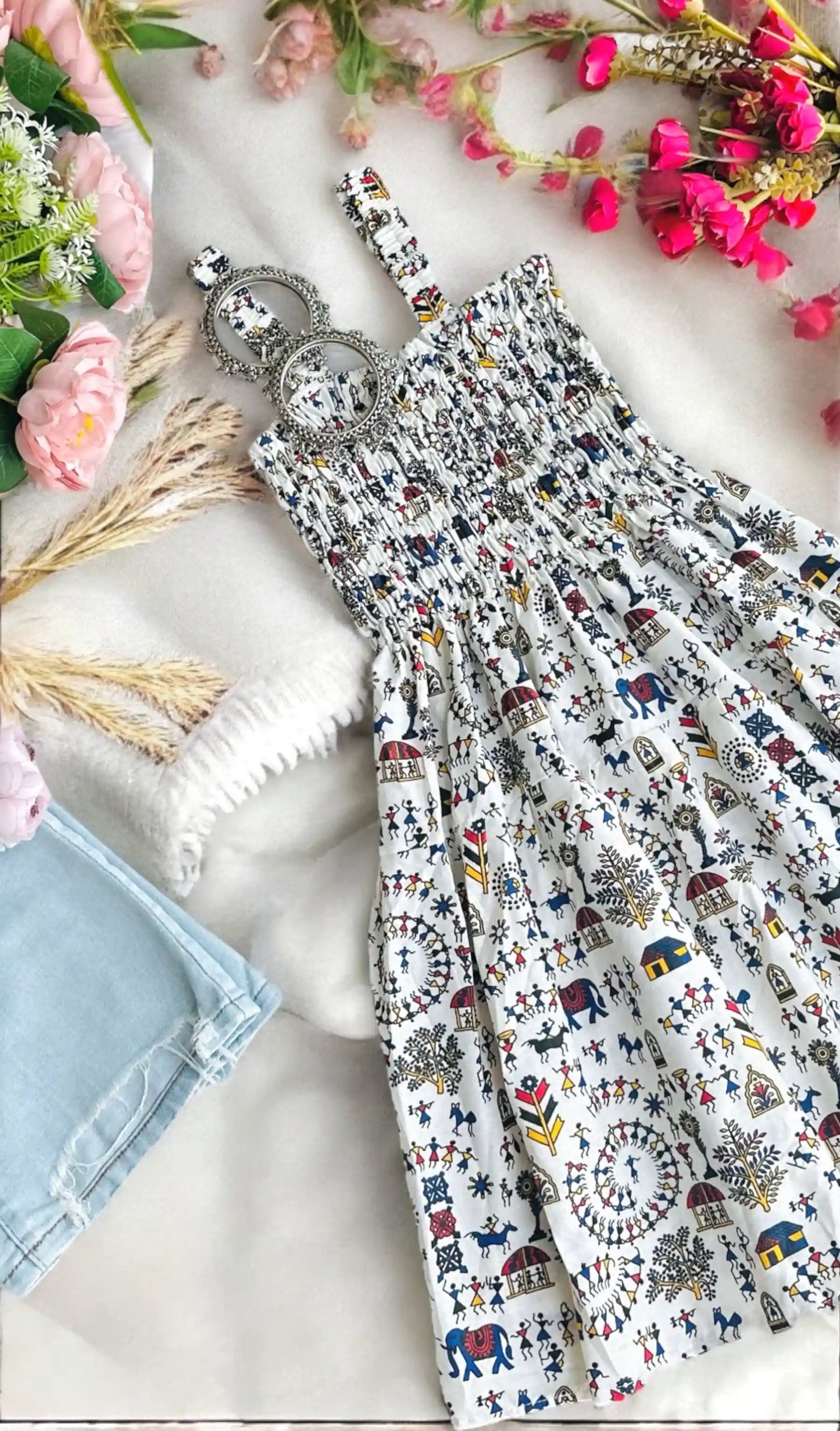 White Elephant Cute Jaipuri Peplum