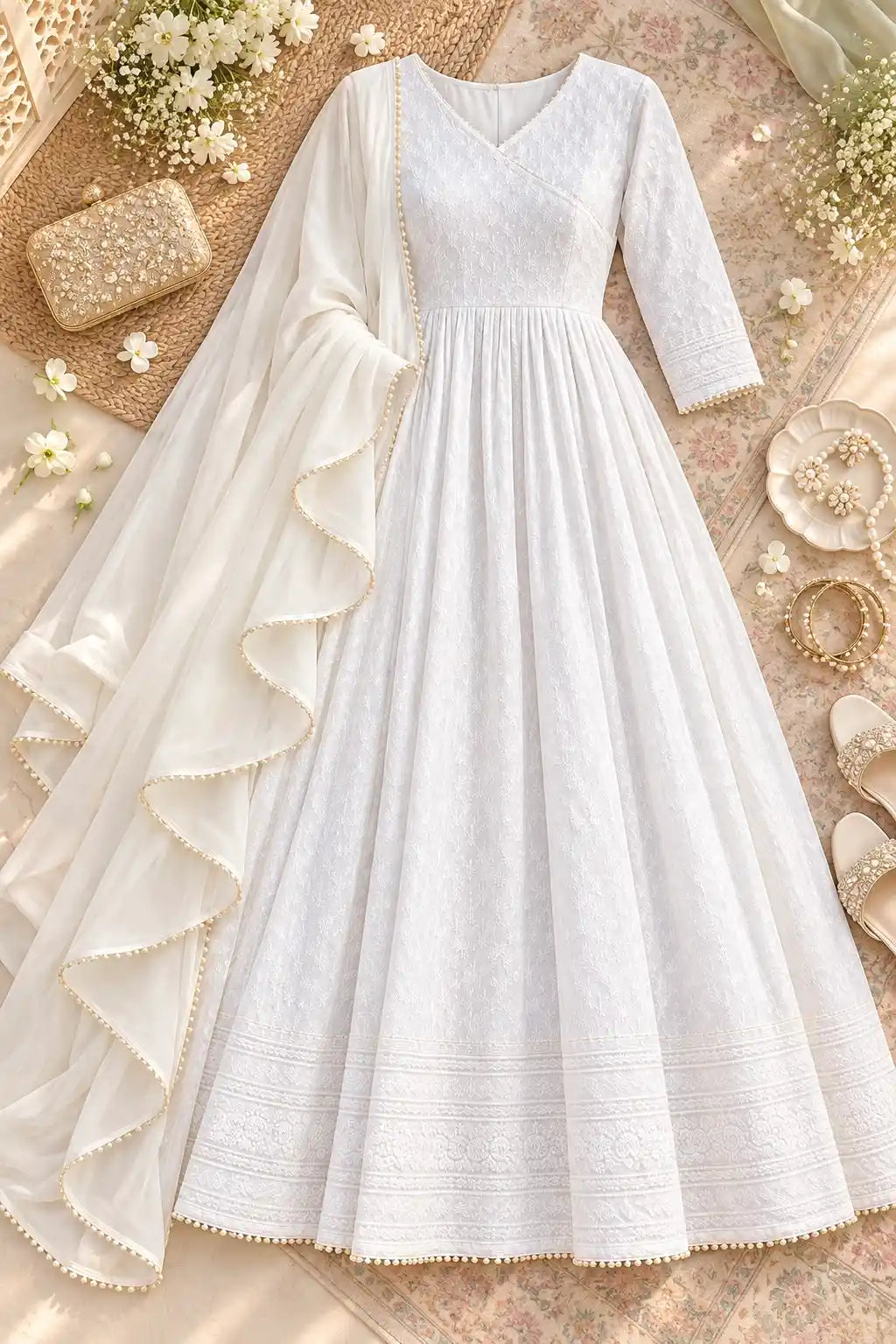 Noor Safa White Sequence Set