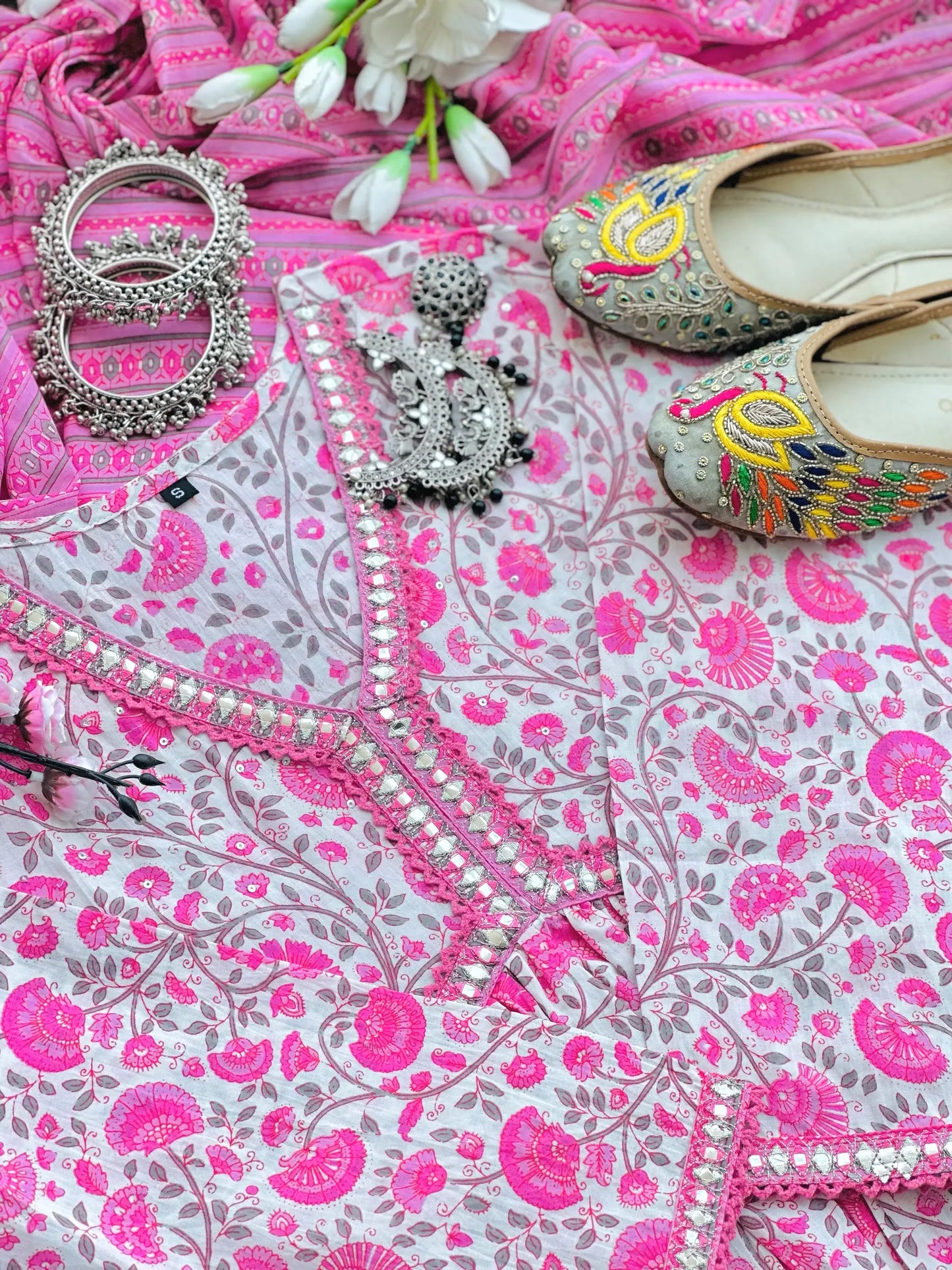 Poonam's Blush Pink Kalamkari Nyra Suit Set