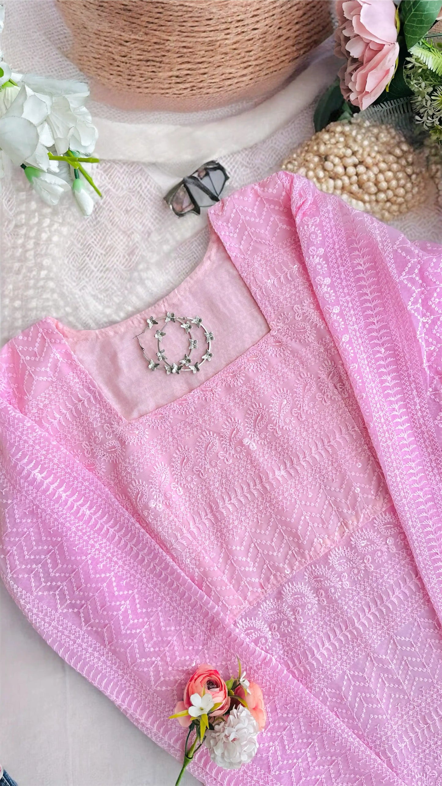 Blossom Pink Short Gulnaz Kurta