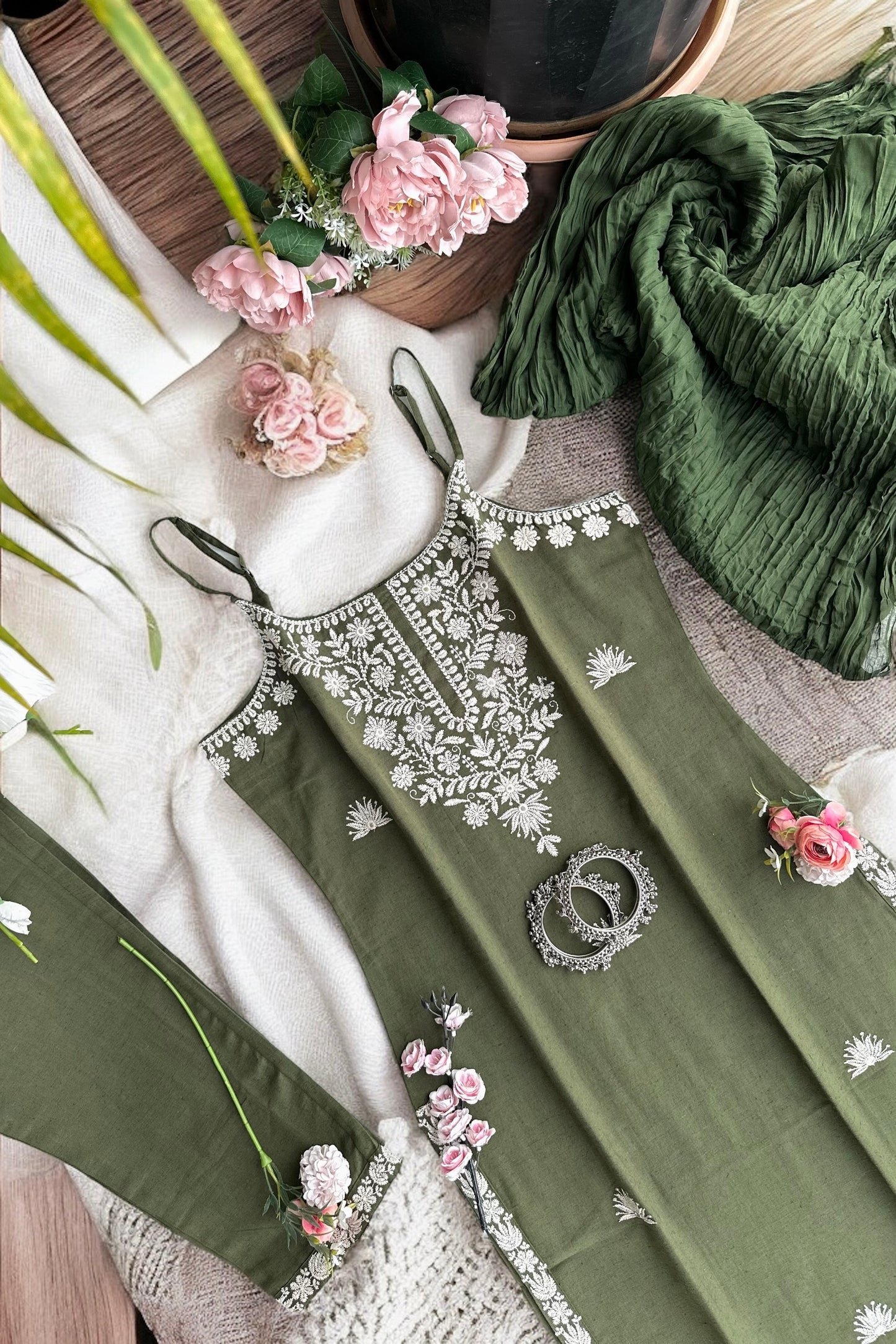 Emerald Bliss Embroidered Meher Suit