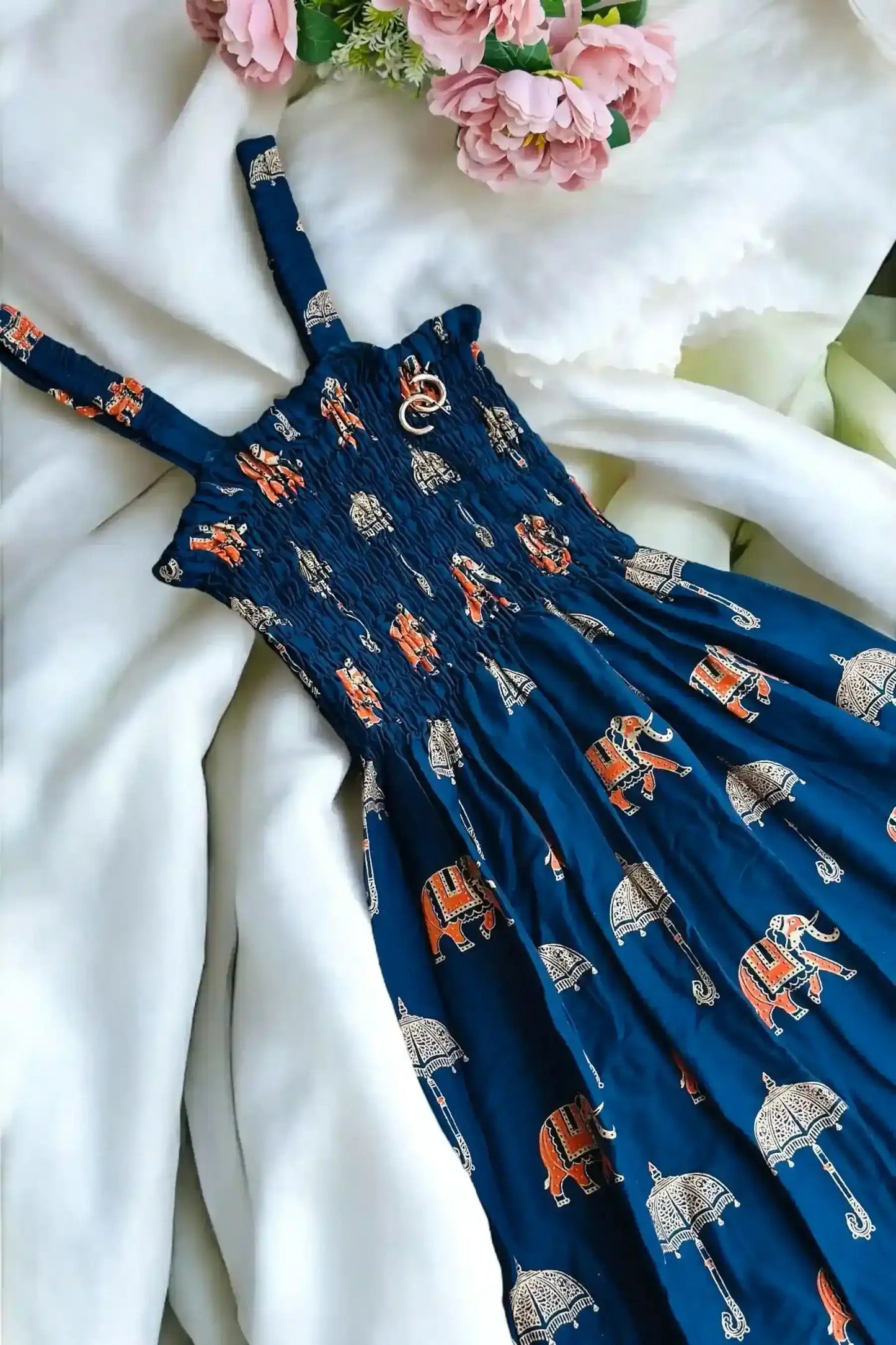 Blue Elephant Smoky Twirl Dress - Passion for Fashion by Shivani