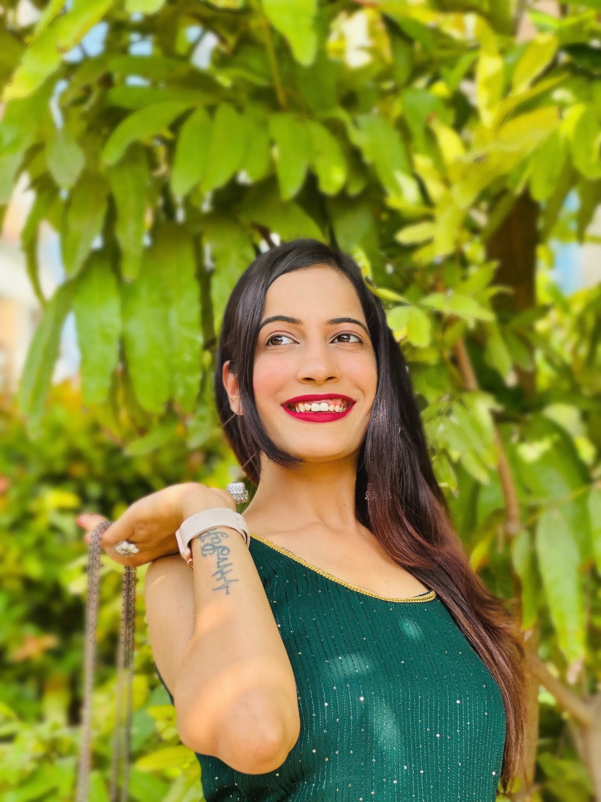 Emerald Green Sequence Short Kurta - Passion for Fashion by Shivani