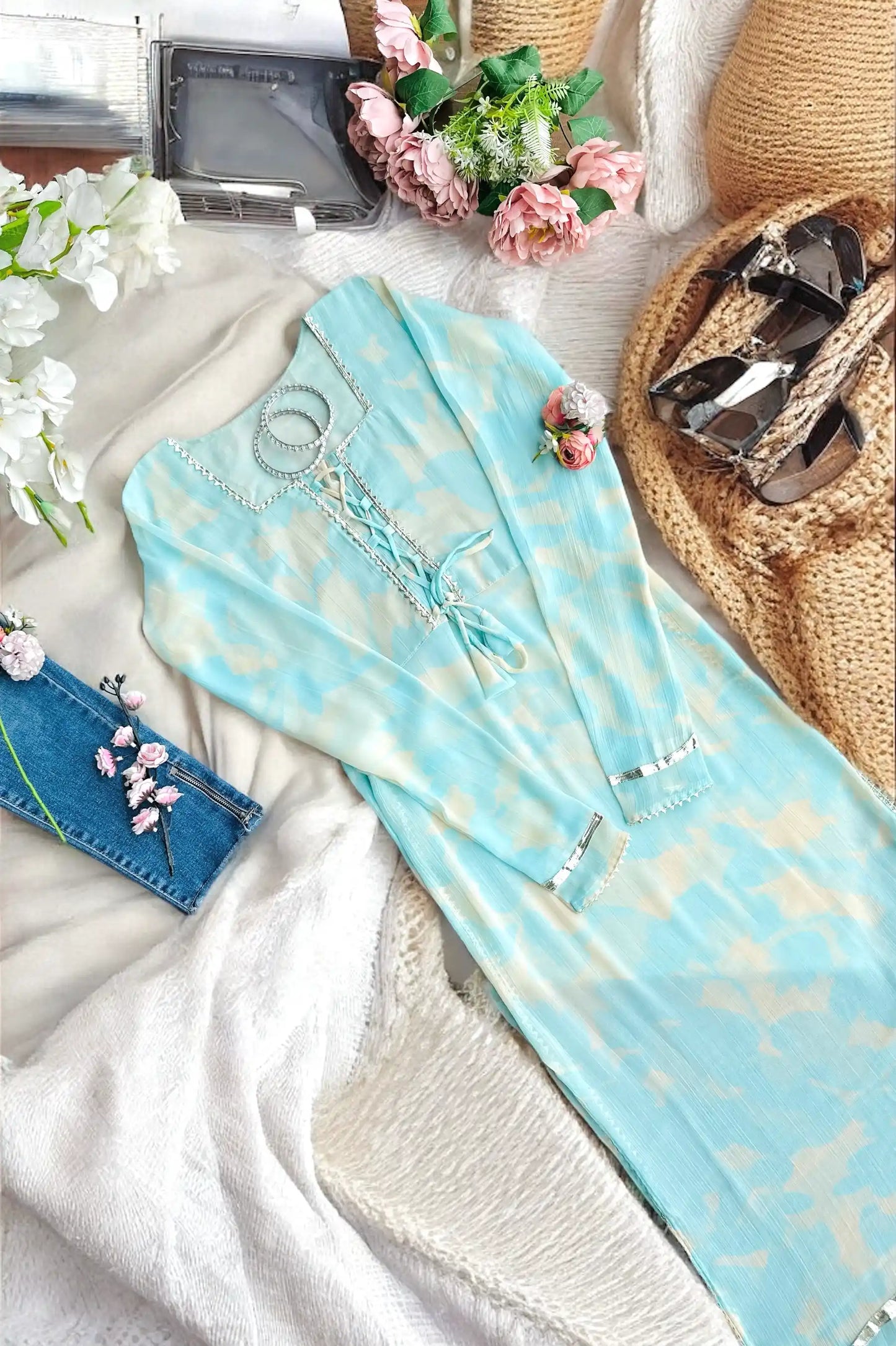 Tye Dye Georgette Dori Gulnaz Kurta - Passion for Fashion by Shivani