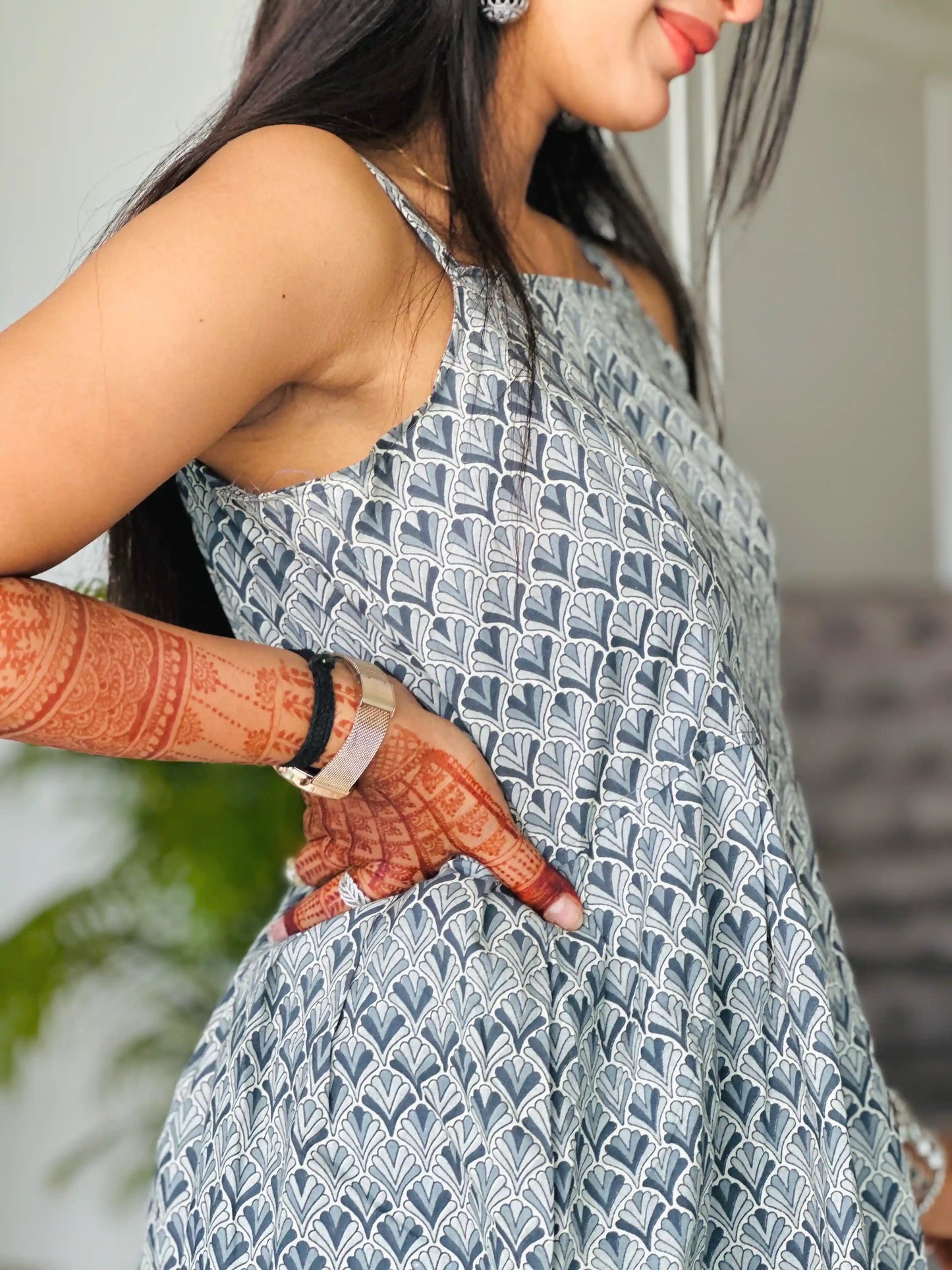 Blush Grey Jaipuri Short Top