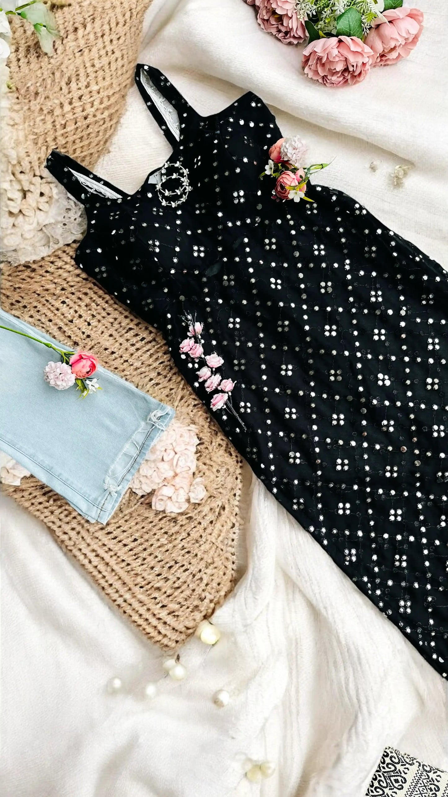 Surabhi's Black Mirror Dori Gulnaz Kurta